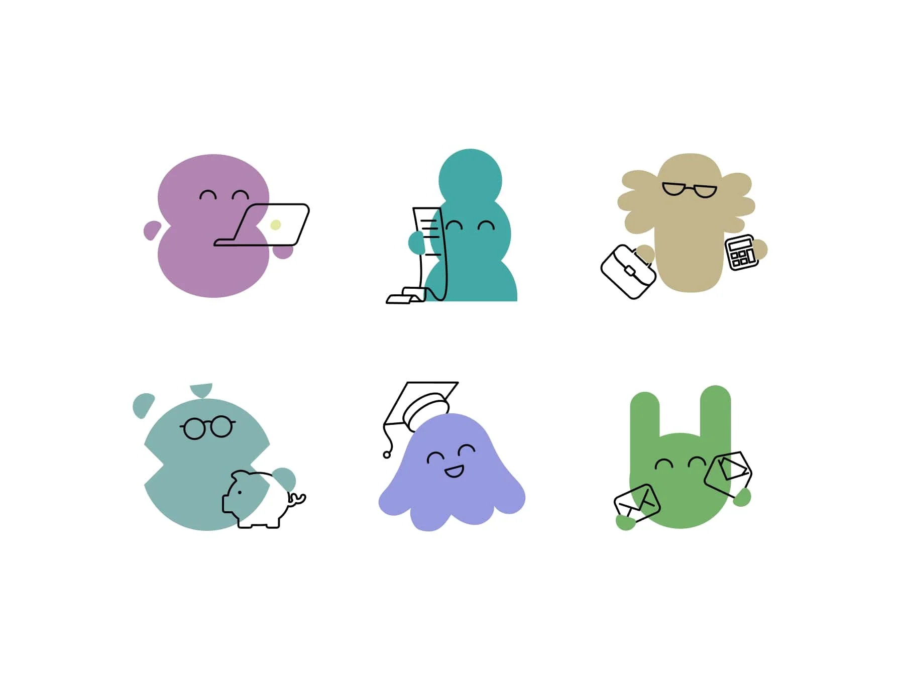 80 Funny Character illustrations 8