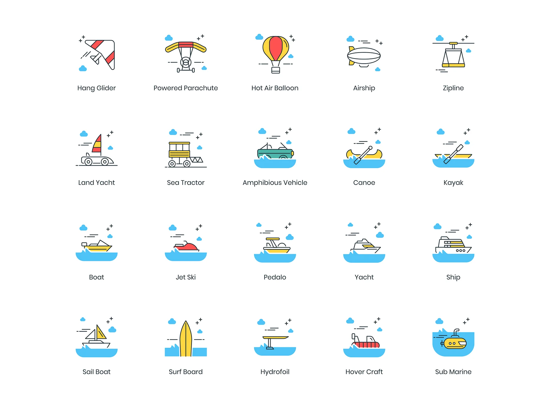 80 Transportation Icons | ColorPop Series 5