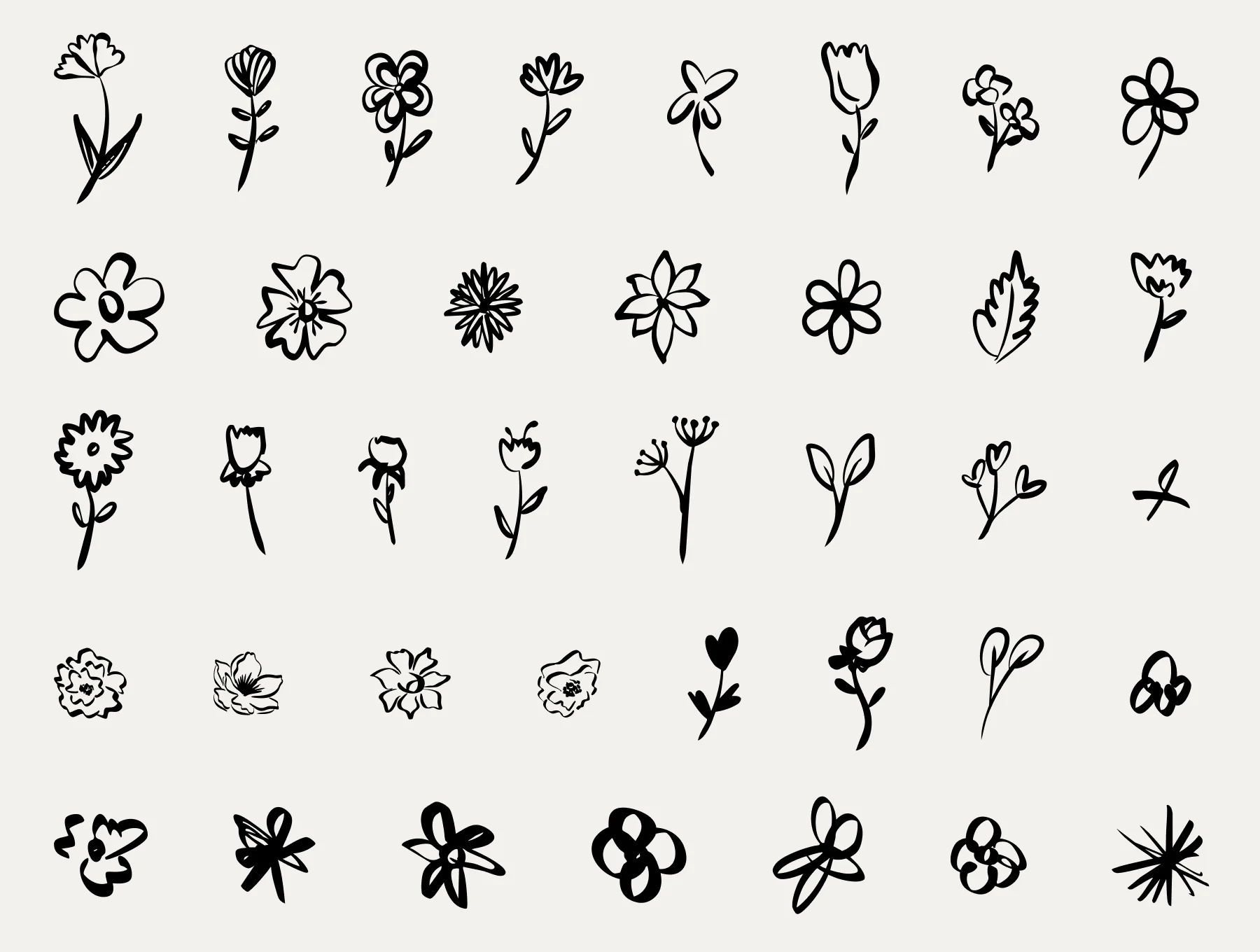 80 Whimsical Floral Mini Illustration 6
