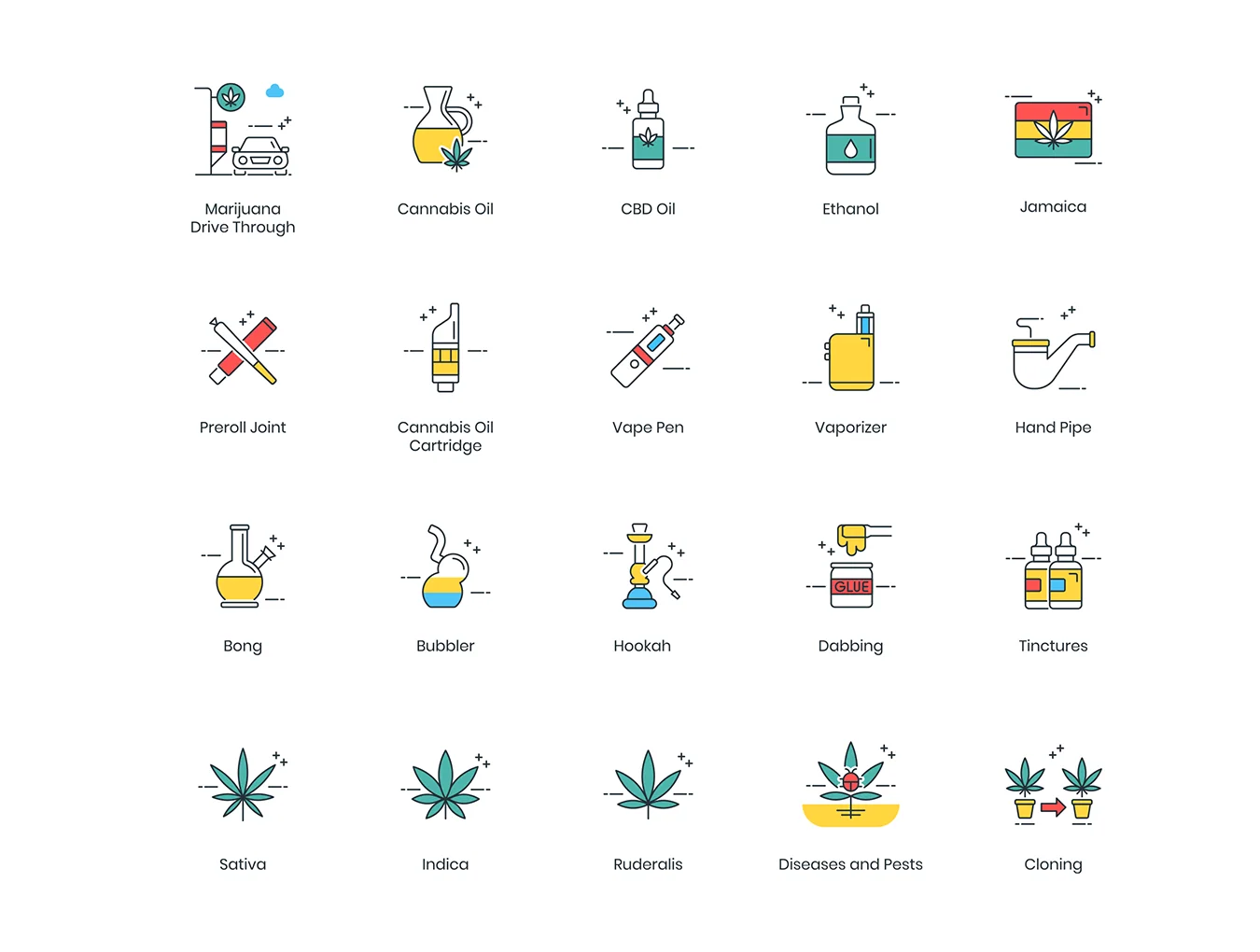 84 Marijuana Icons | ColorPop Series 2