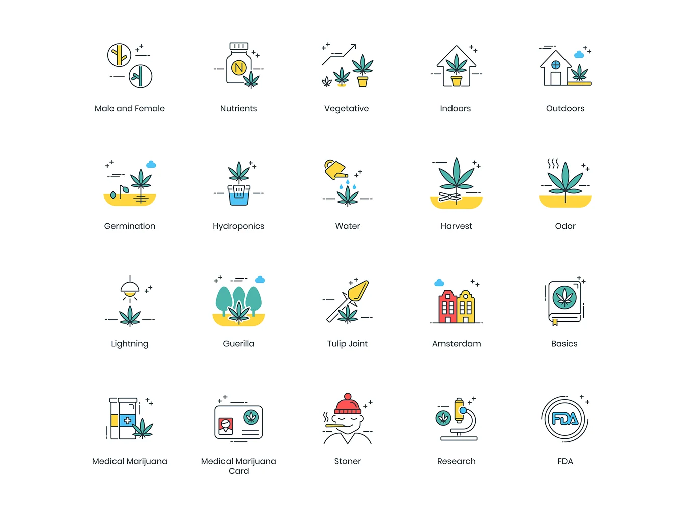 84 Marijuana Icons | ColorPop Series 3