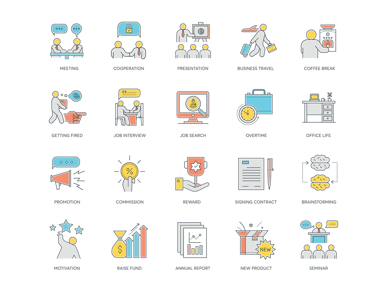 85 Business Icons | Color Line Series 2