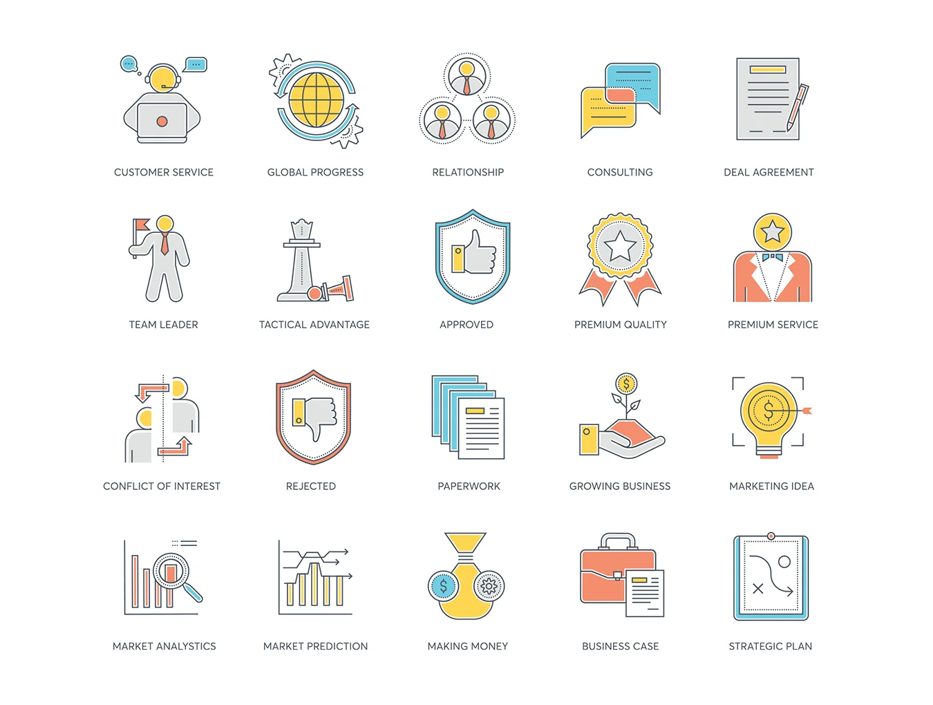 85 Business Icons | Color Line Series 4
