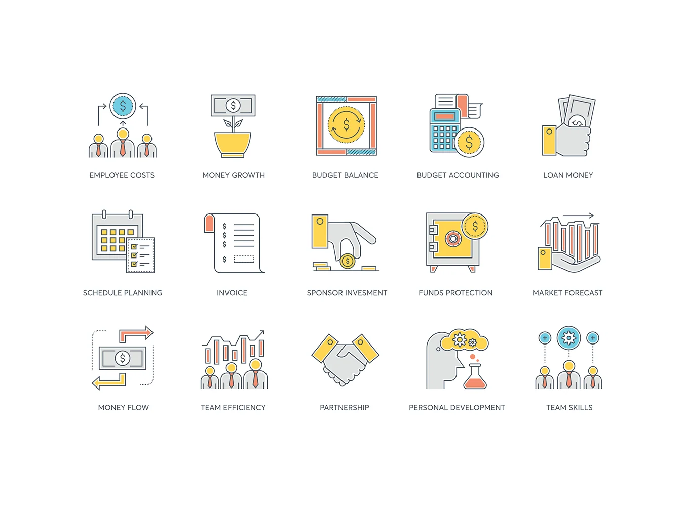 85 Business Icons | Color Line Series 5