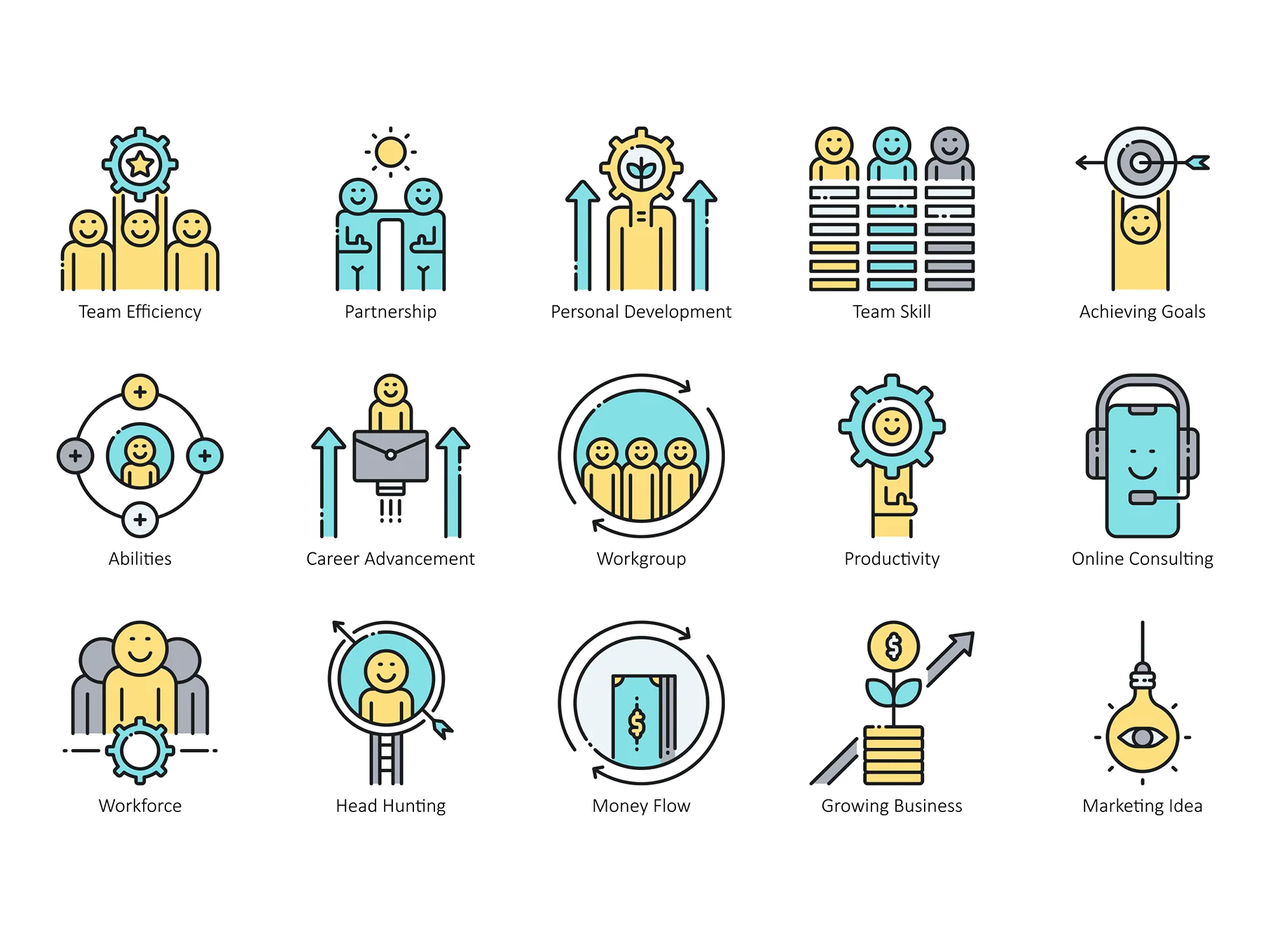 85 Business Icons | Aqua Series 2
