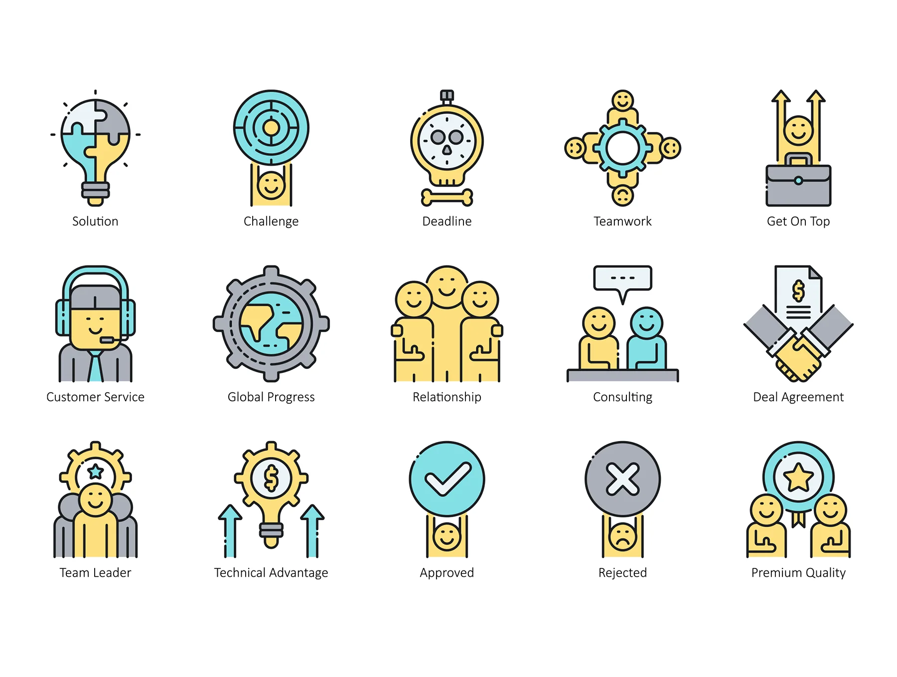 85 Business Icons | Aqua Series 4