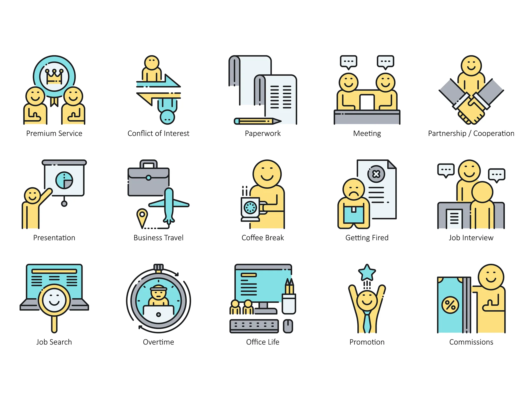 85 Business Icons | Aqua Series 5