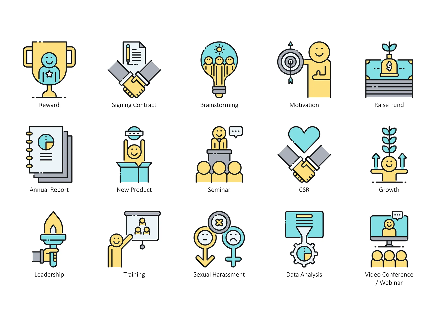 85 Business Icons | Aqua Series 6