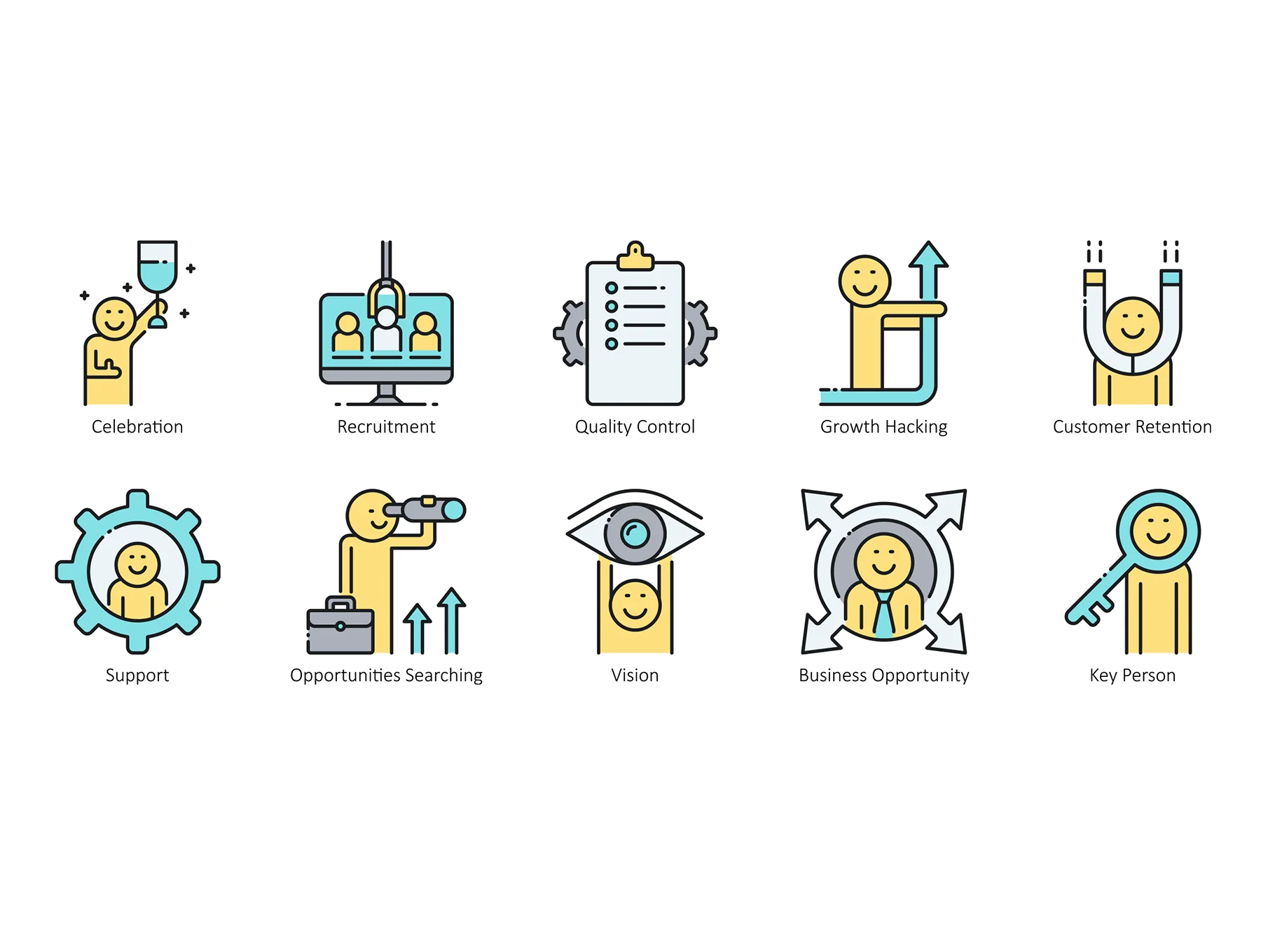 85 Business Icons | Aqua Series 7