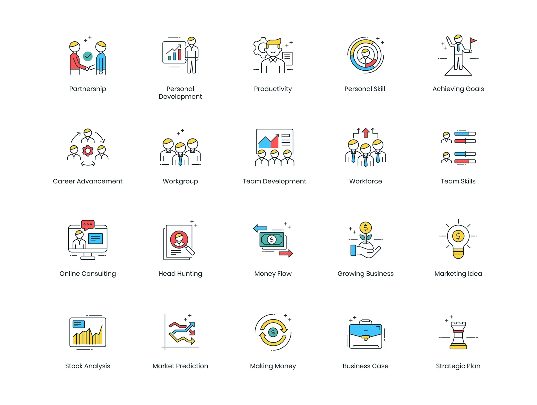 85 Business Icons | ColorPop Series 2
