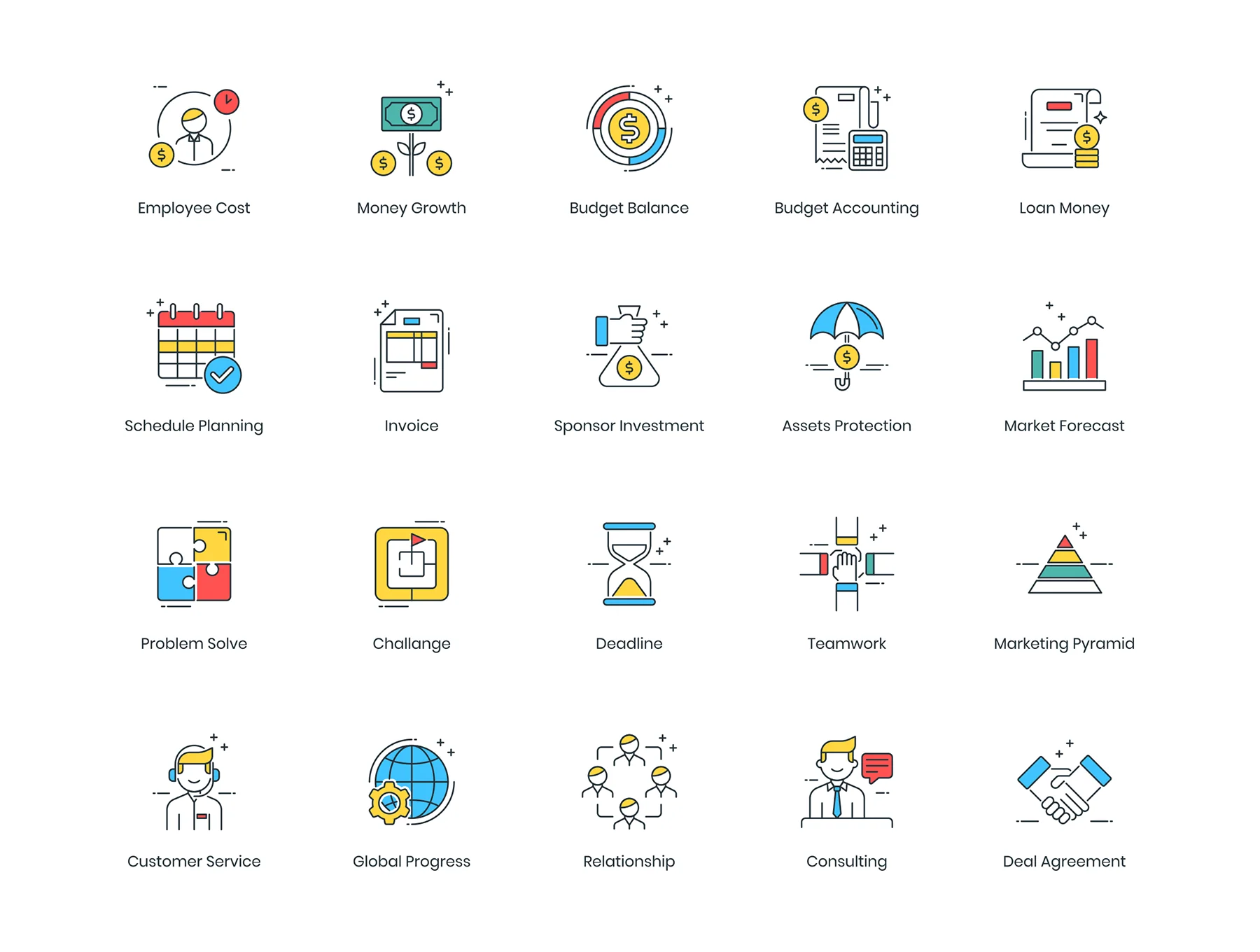 85 Business Icons | ColorPop Series 3