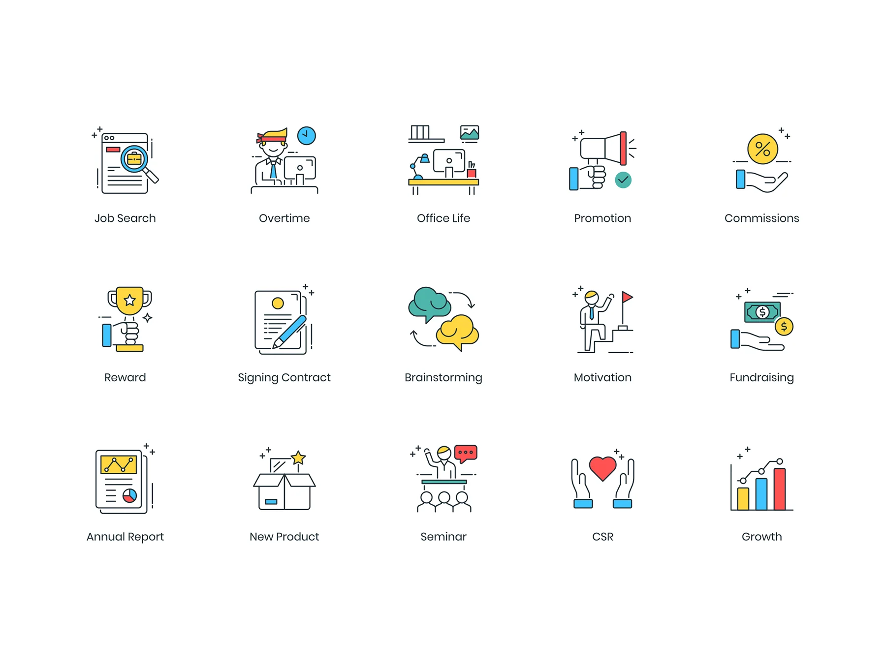85 Business Icons | ColorPop Series 5