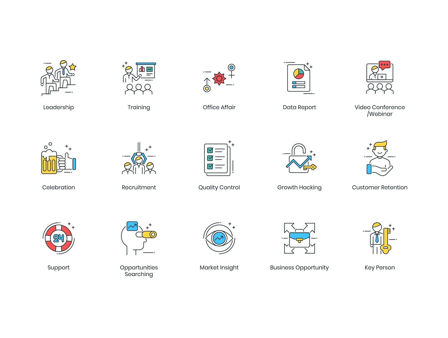 85 Business Icons | ColorPop Series 6
