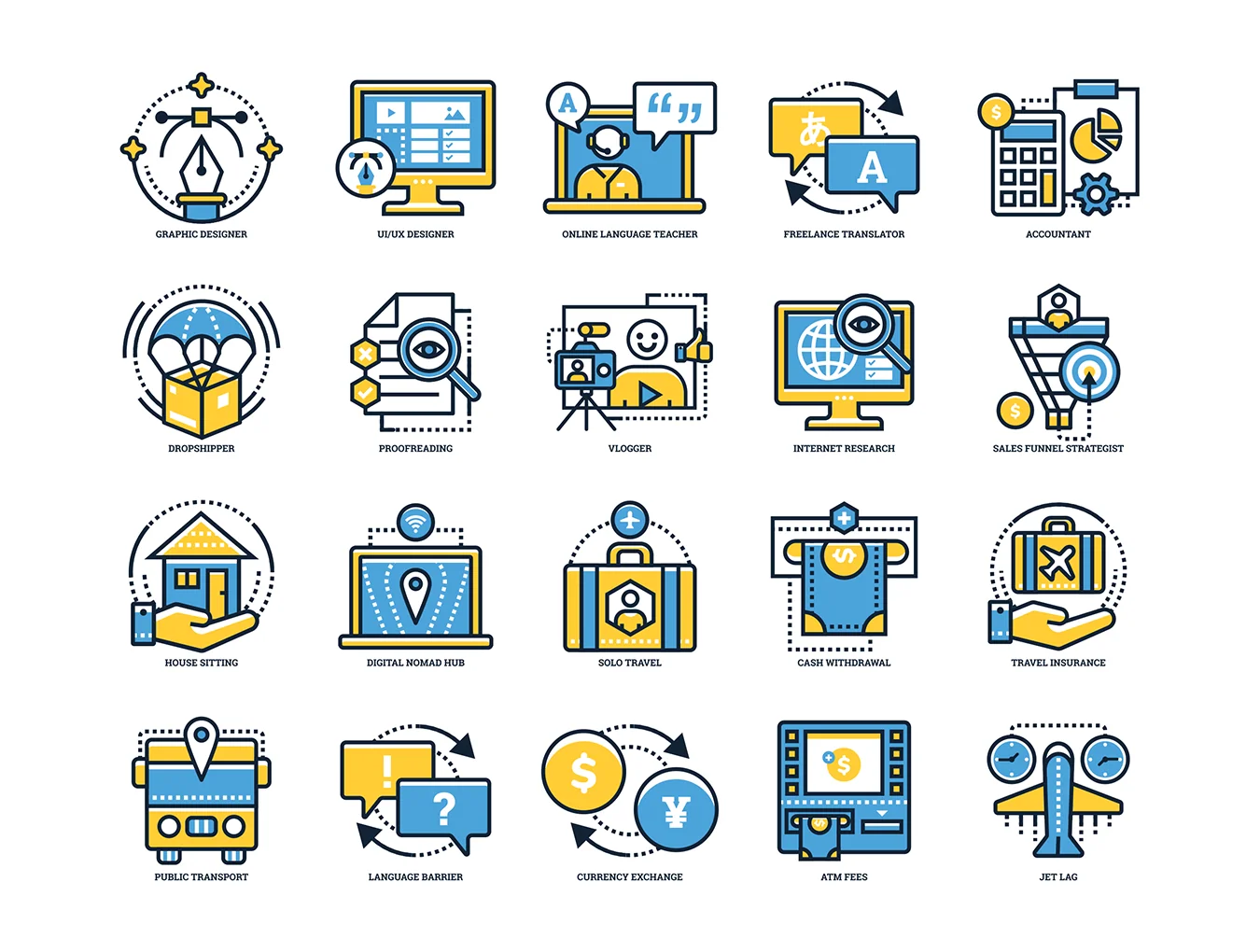 85 Digital Nomad Icons | Kinetic Series 4