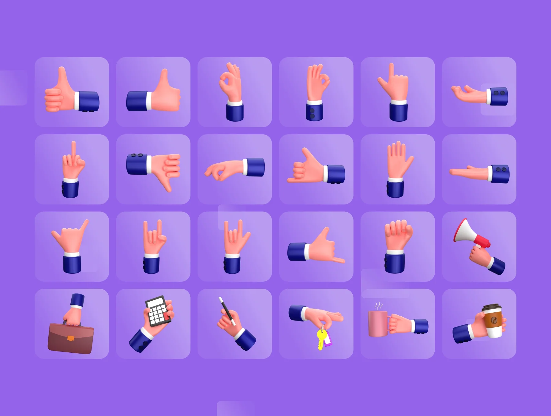 Hand Gestures - 3D Illustration 9