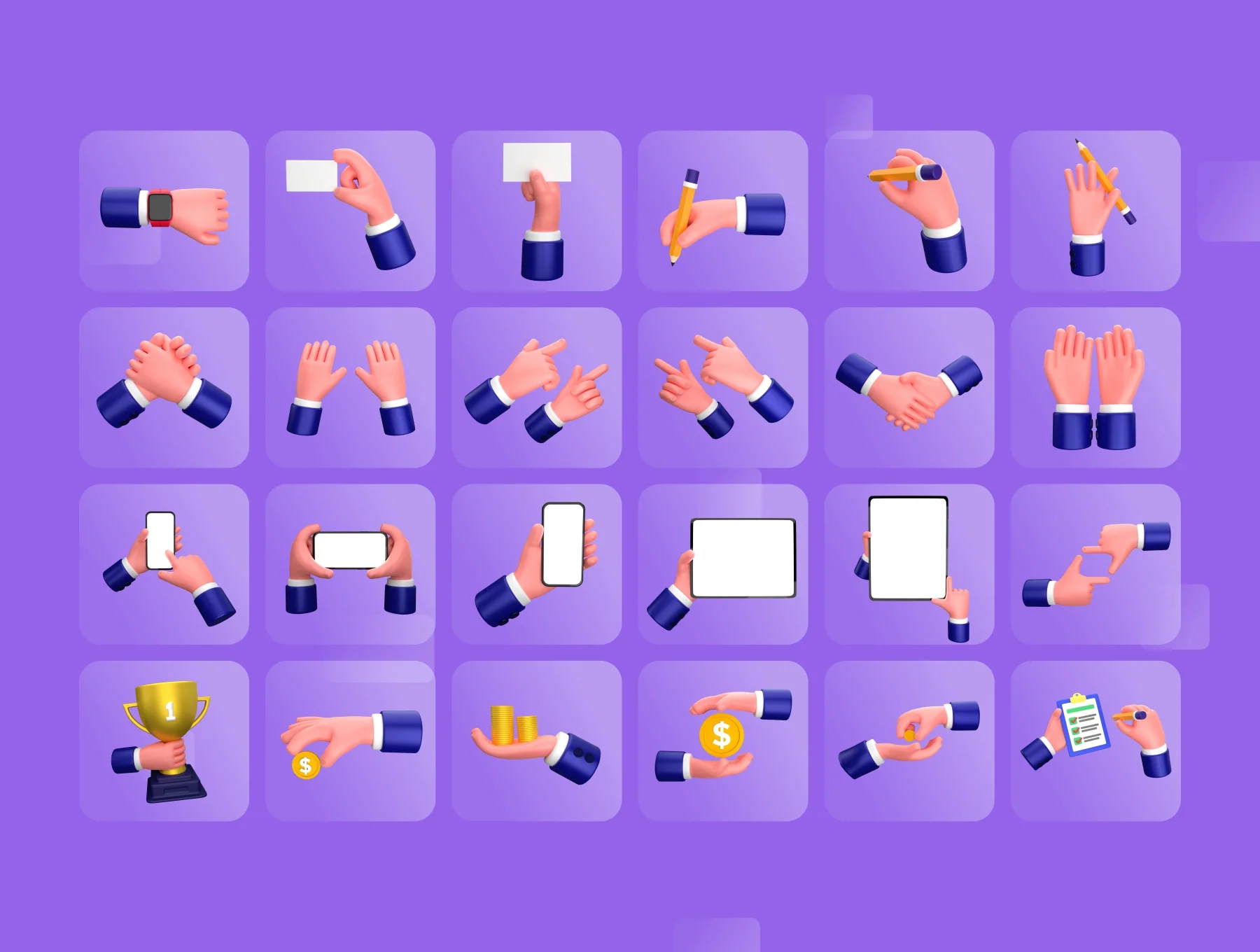 Hand Gestures - 3D Illustration 10
