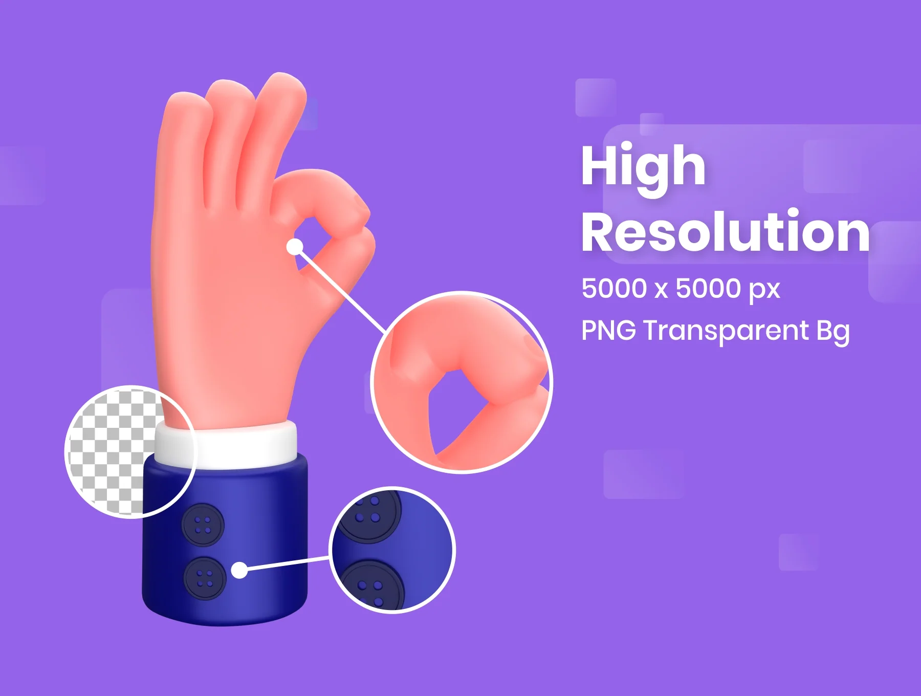 Hand Gestures - 3D Illustration 3