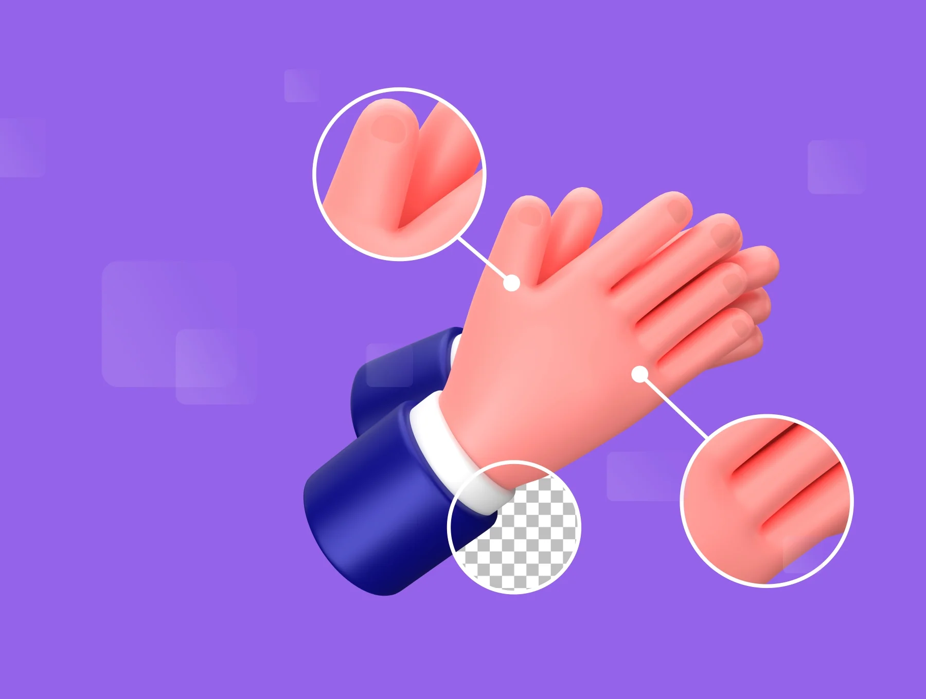 Hand Gestures - 3D Illustration 4