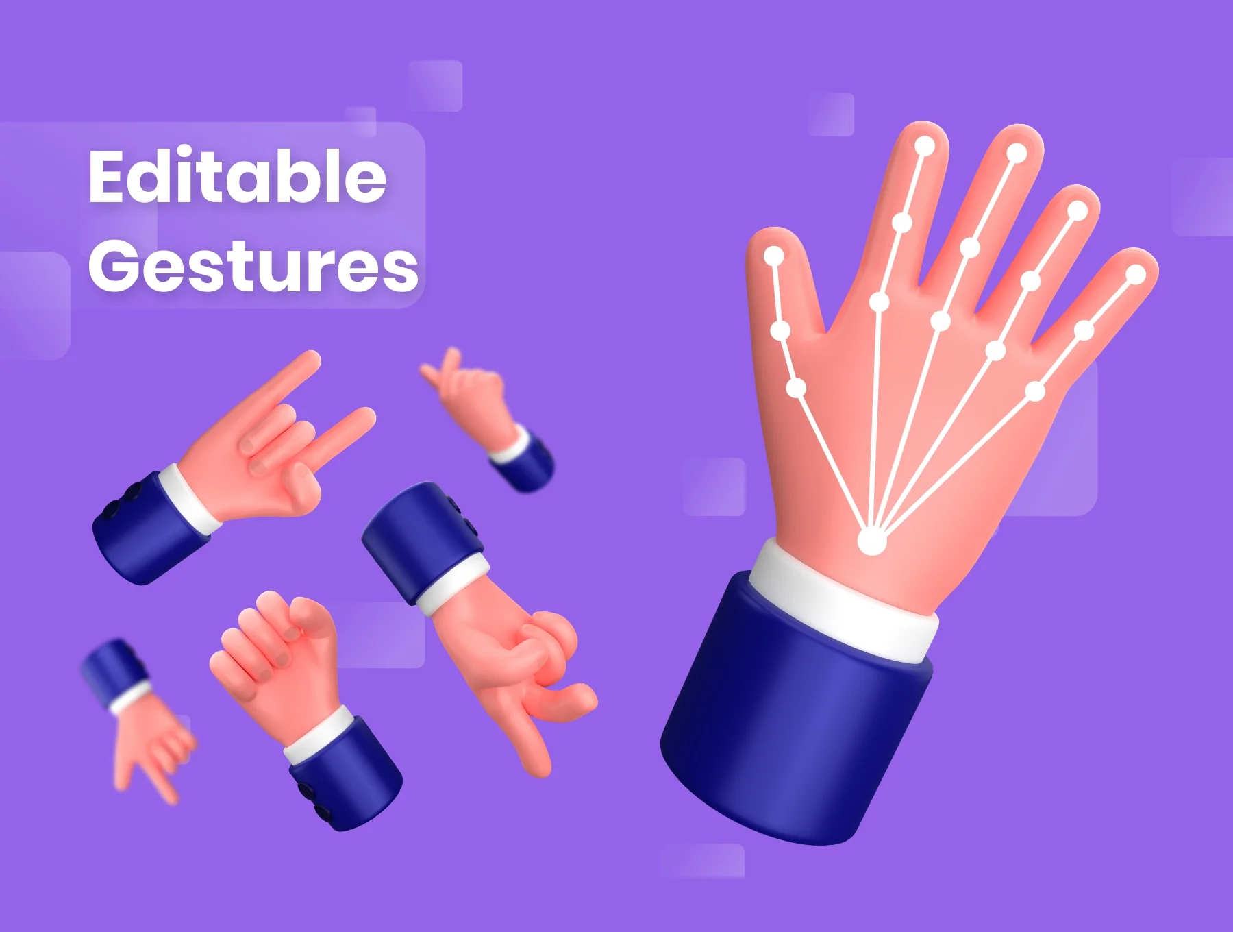 Hand Gestures - 3D Illustration 5