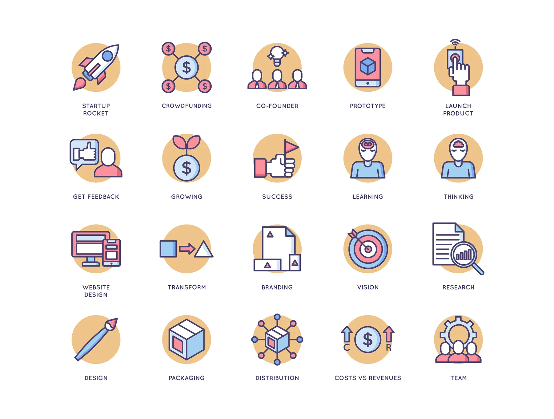 89 Startup Icons | Butterscotch Series 2