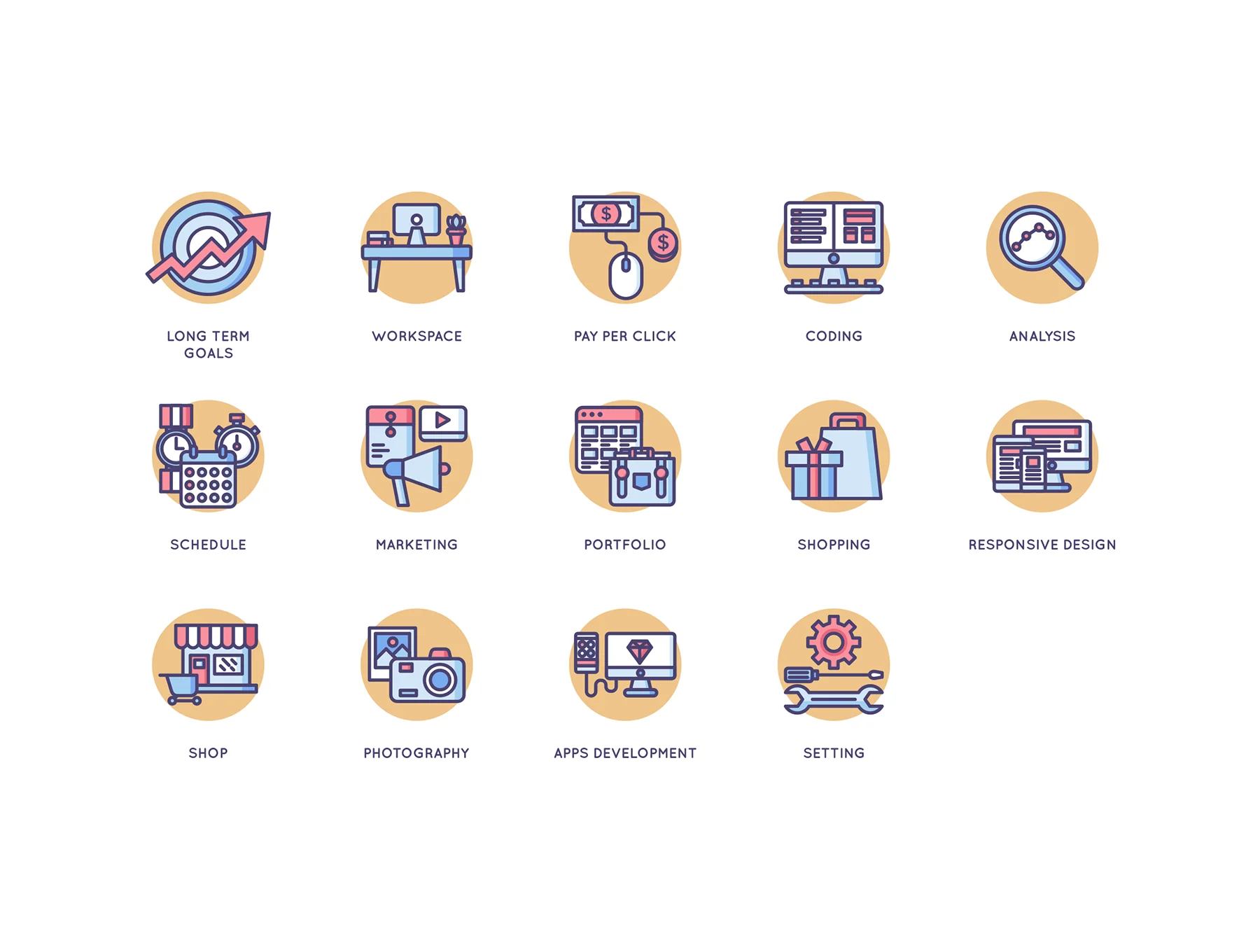 89 Startup Icons | Butterscotch Series 6