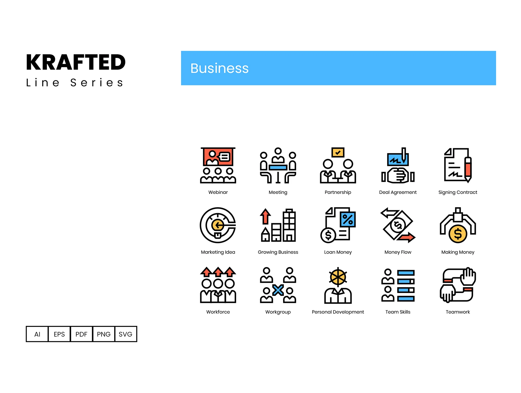 90 Business Icons | Krafted Series 3