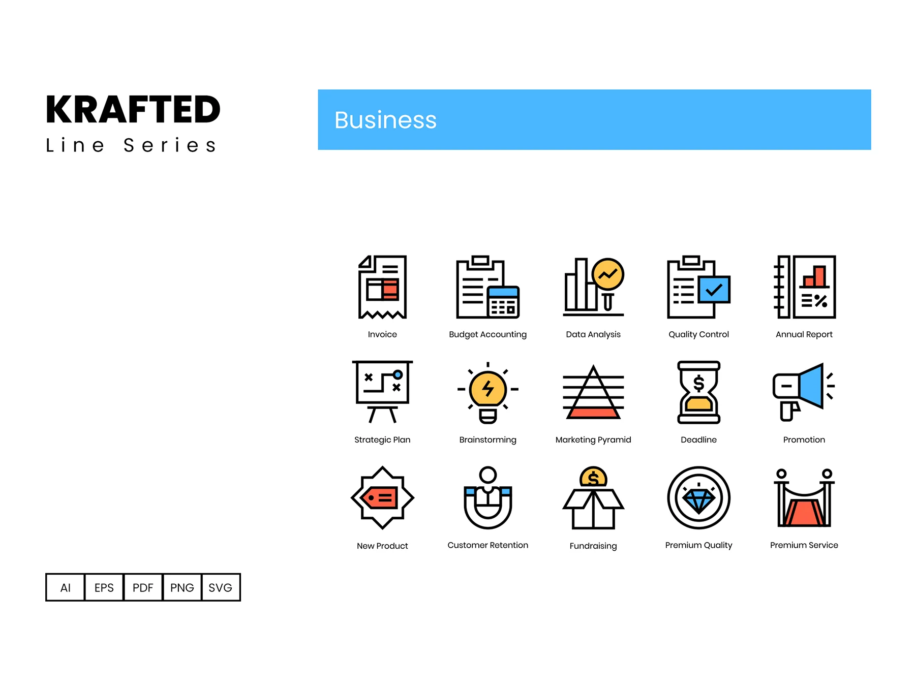 90 Business Icons | Krafted Series 5