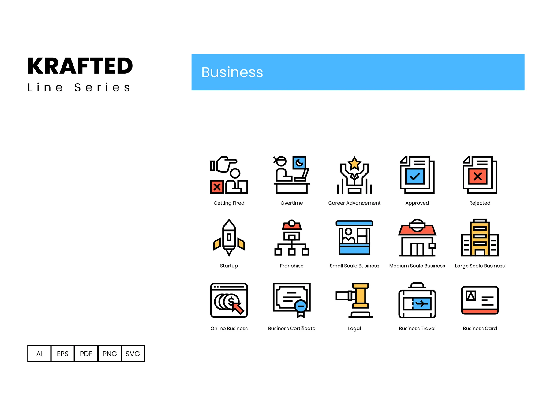 90 Business Icons | Krafted Series 7