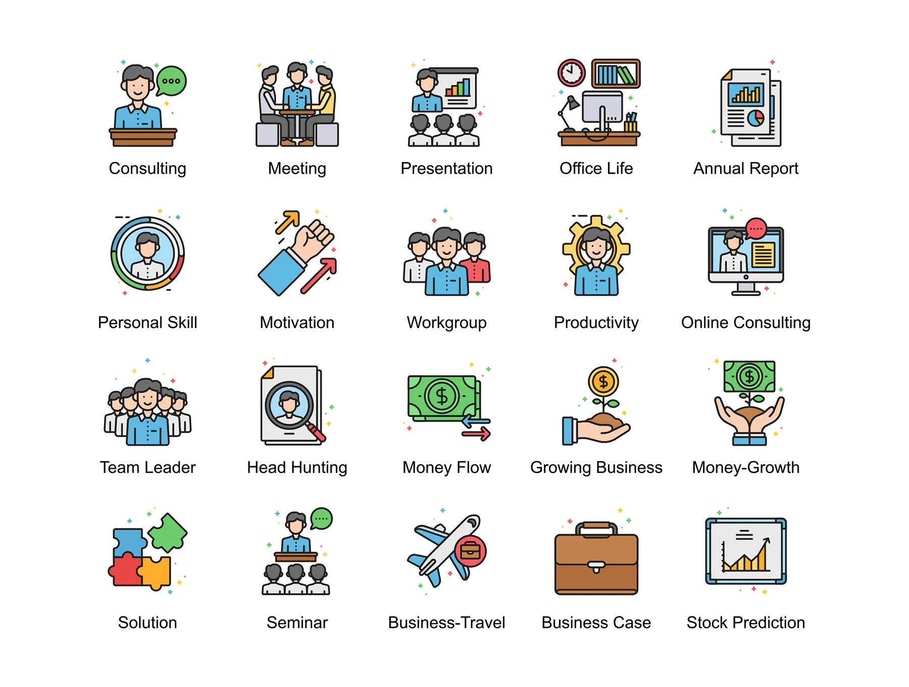 90 Business Icons | Vivid Series 2