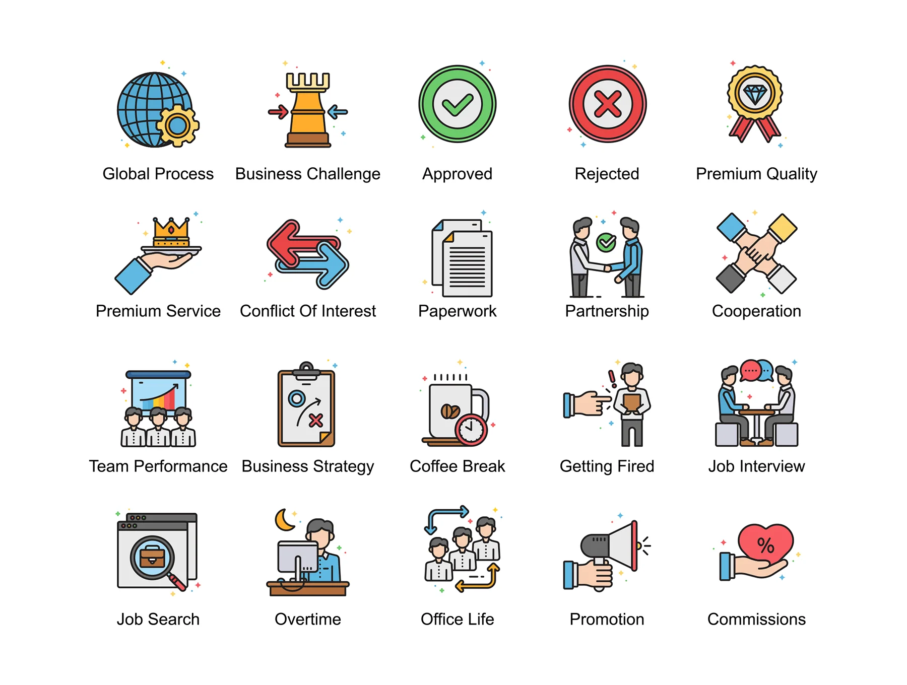 90 Business Icons | Vivid Series 4