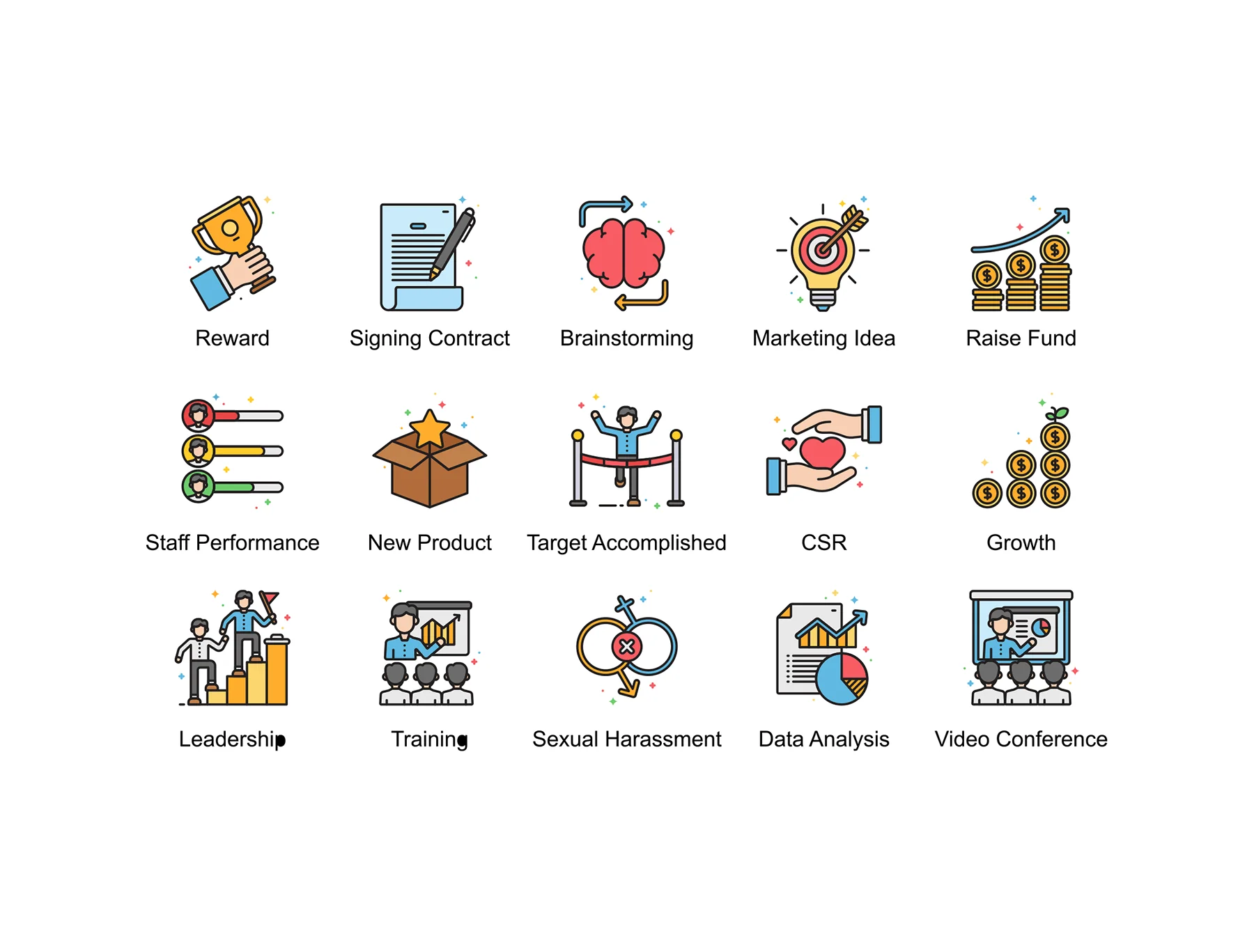90 Business Icons | Vivid Series 5