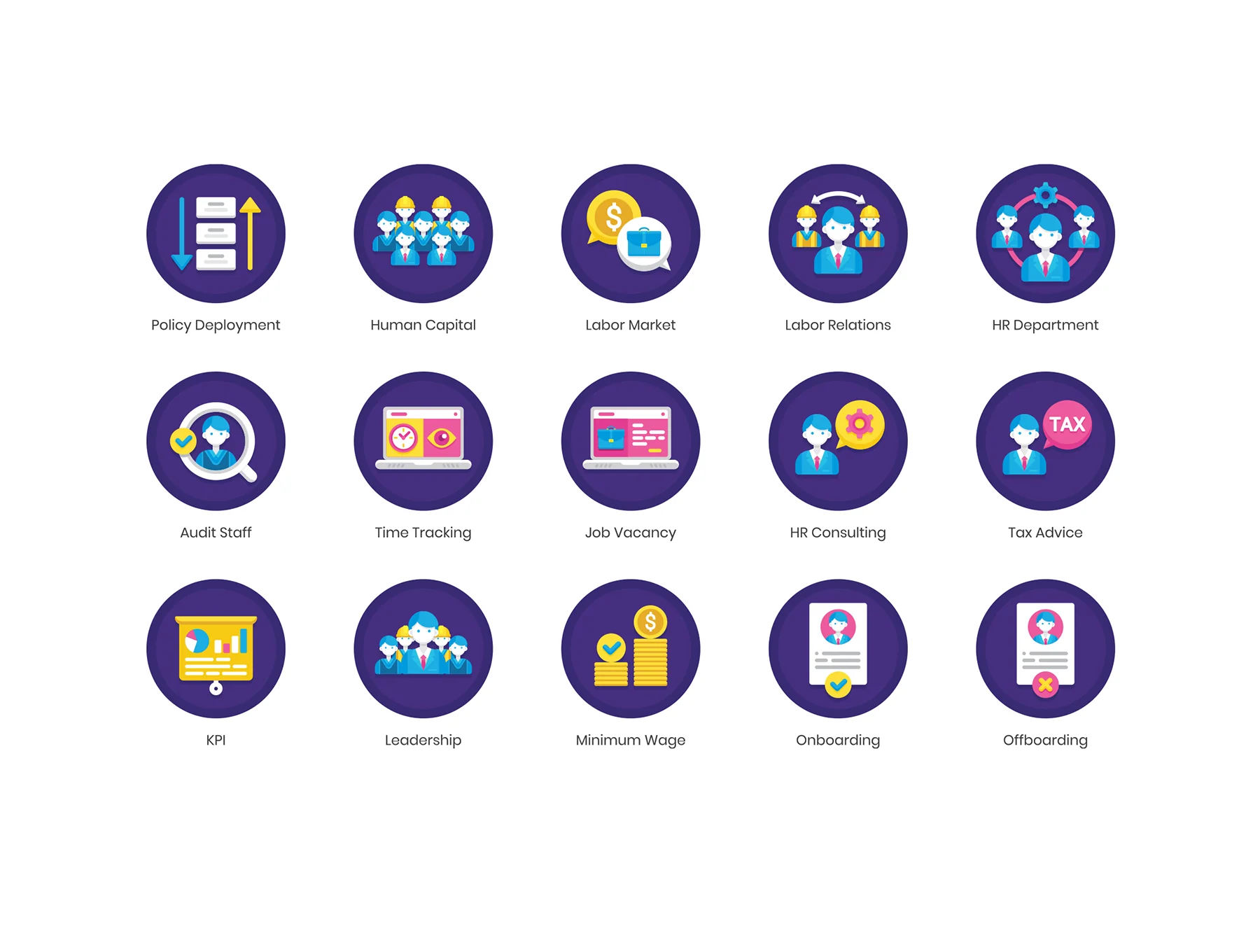 90 Human Resources Icons | Orchid Series 5