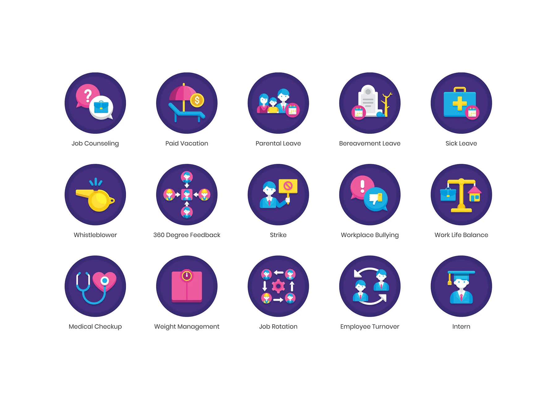 90 Human Resources Icons | Orchid Series 6