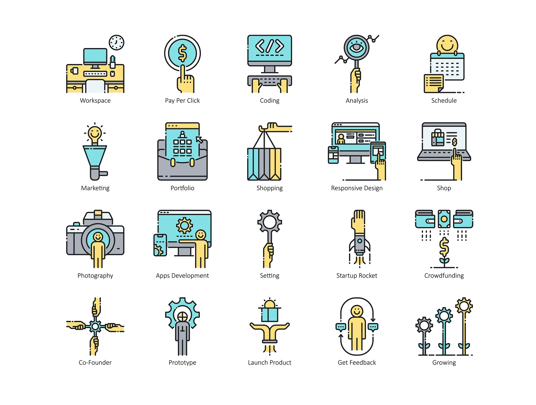 90 Startup Icons | Aqua Series 2