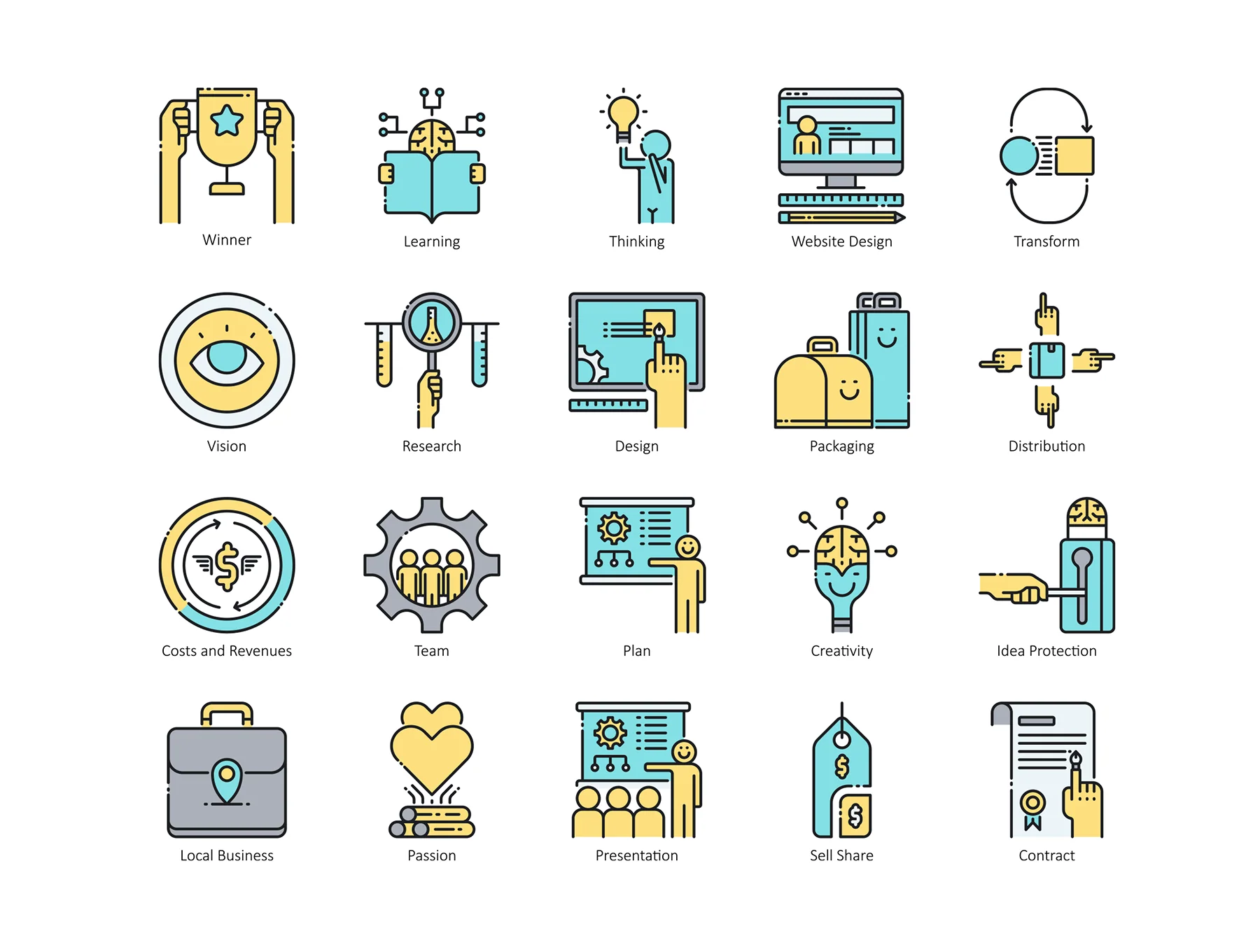 90 Startup Icons | Aqua Series 3