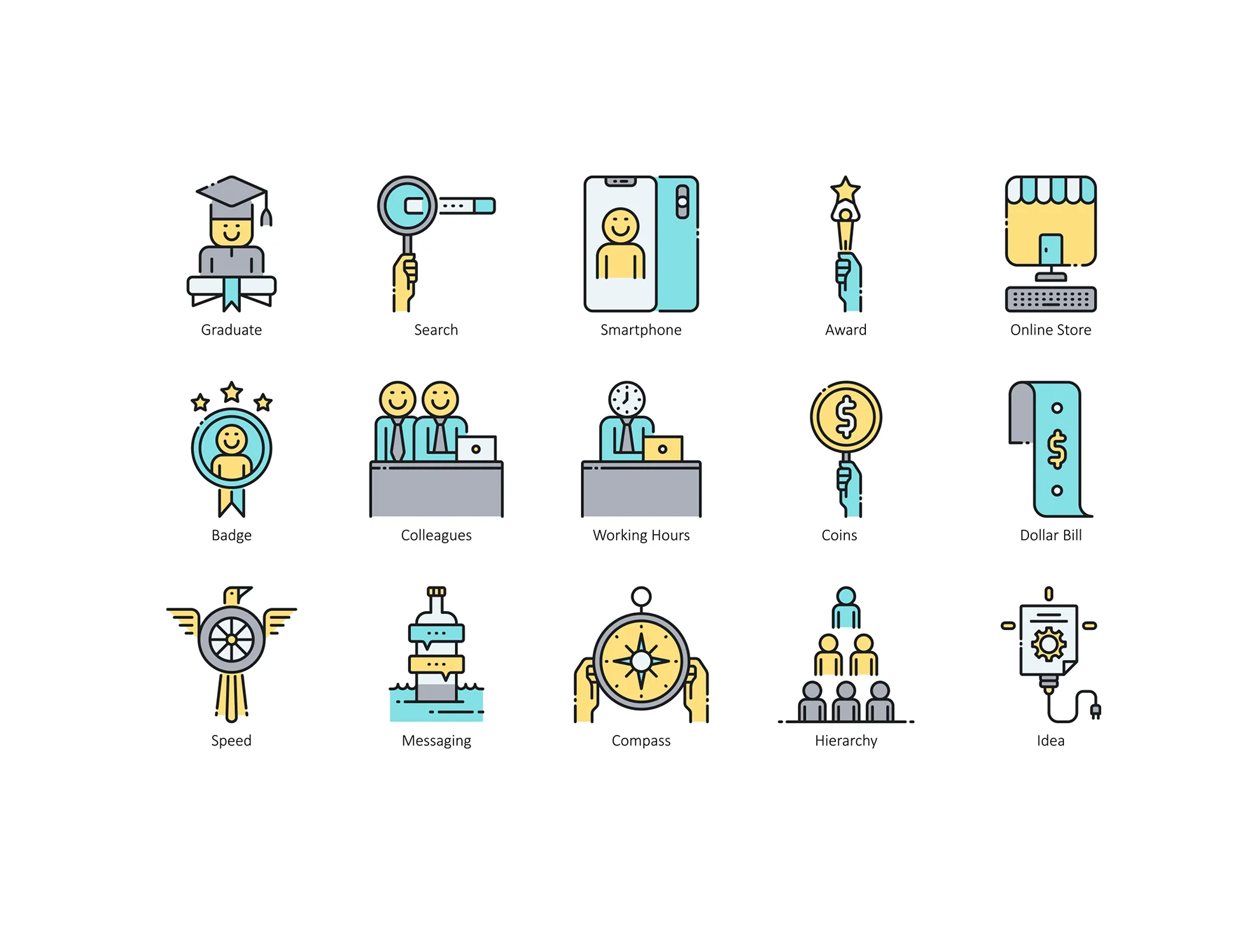 90 Startup Icons | Aqua Series 5