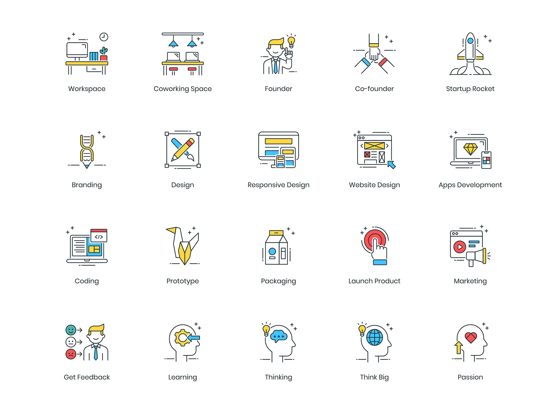 90 Startup Icons | ColorPop Series 2