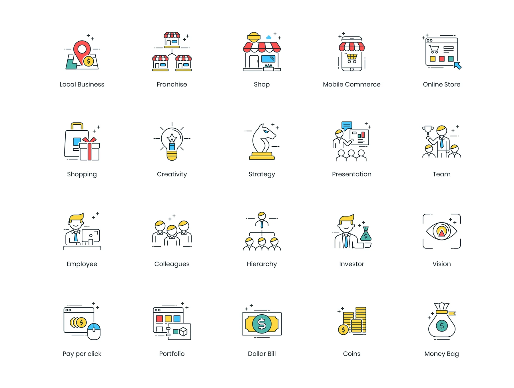 90 Startup Icons | ColorPop Series 4
