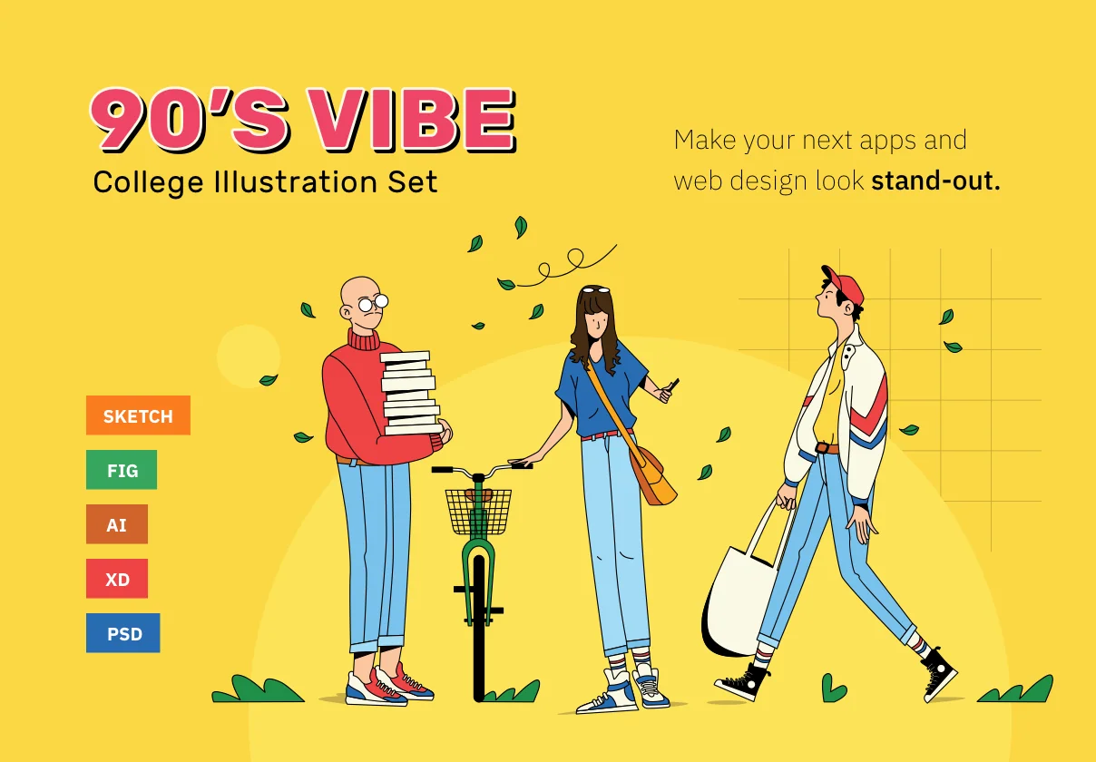 90's Vibes - College Illustrations