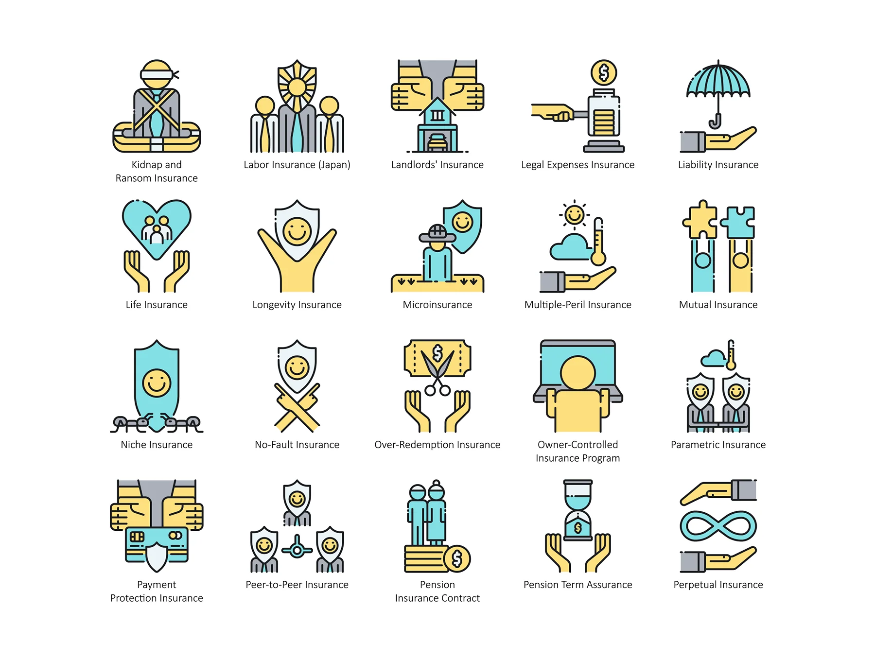 95 Insurance Icons | Aqua Series 4