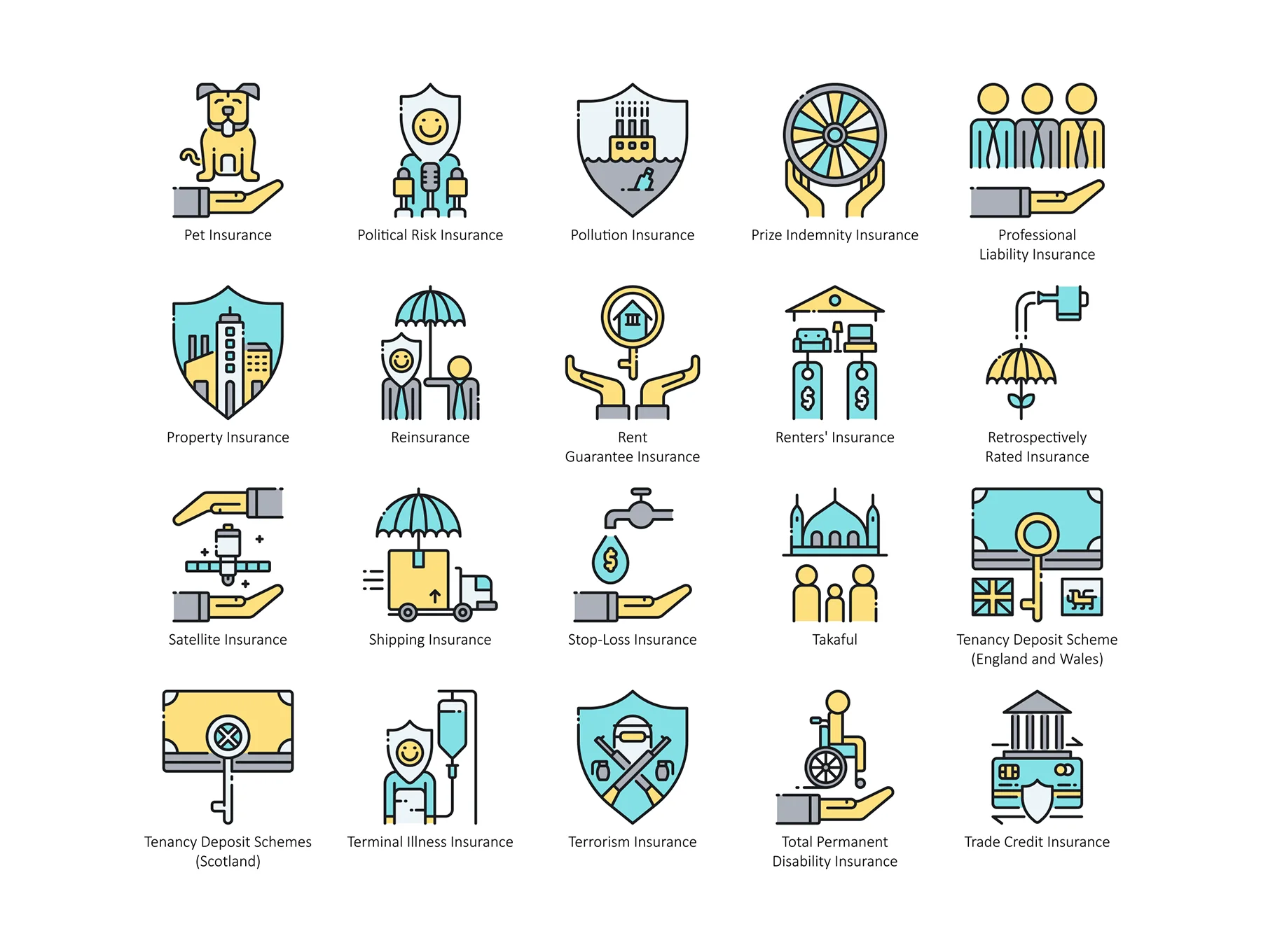 95 Insurance Icons | Aqua Series 5