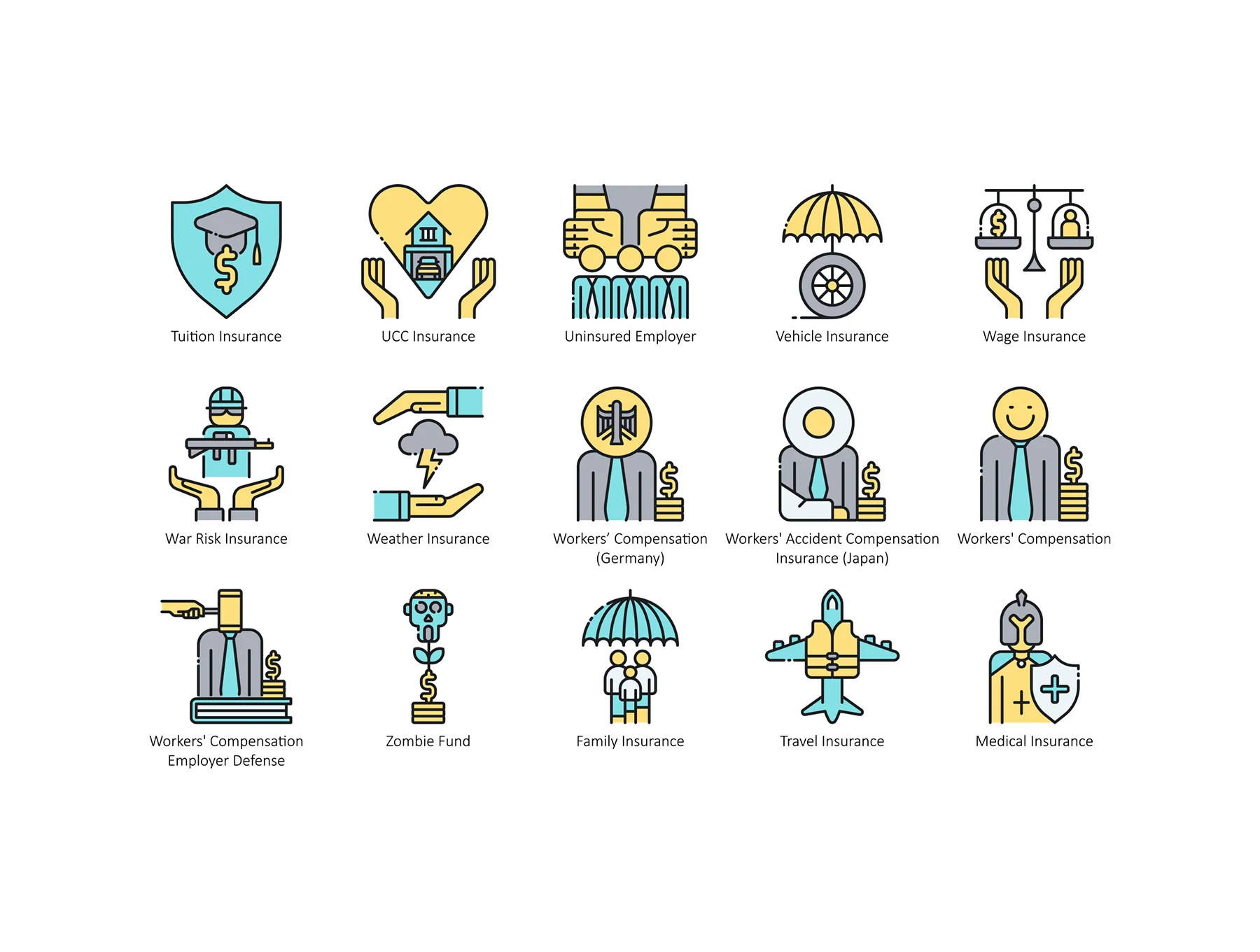 95 Insurance Icons | Aqua Series 6