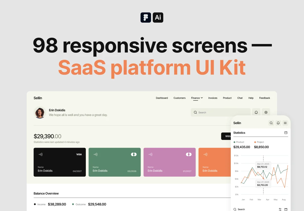 98 Responsive SaaS Dashboard UI Screens by Emote