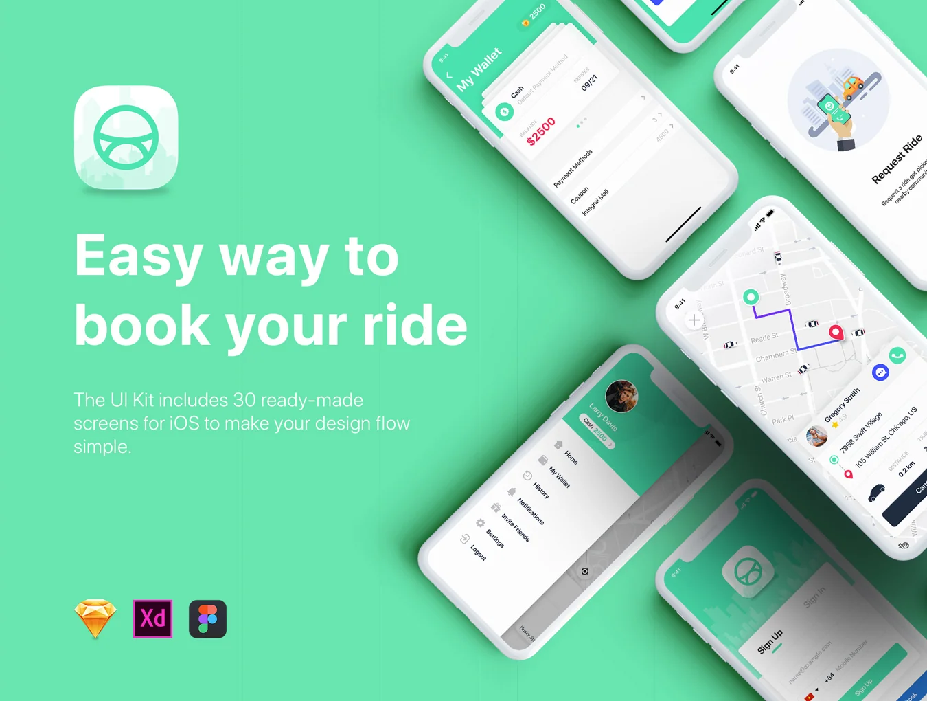 Aber Taxi mobile UI Kit