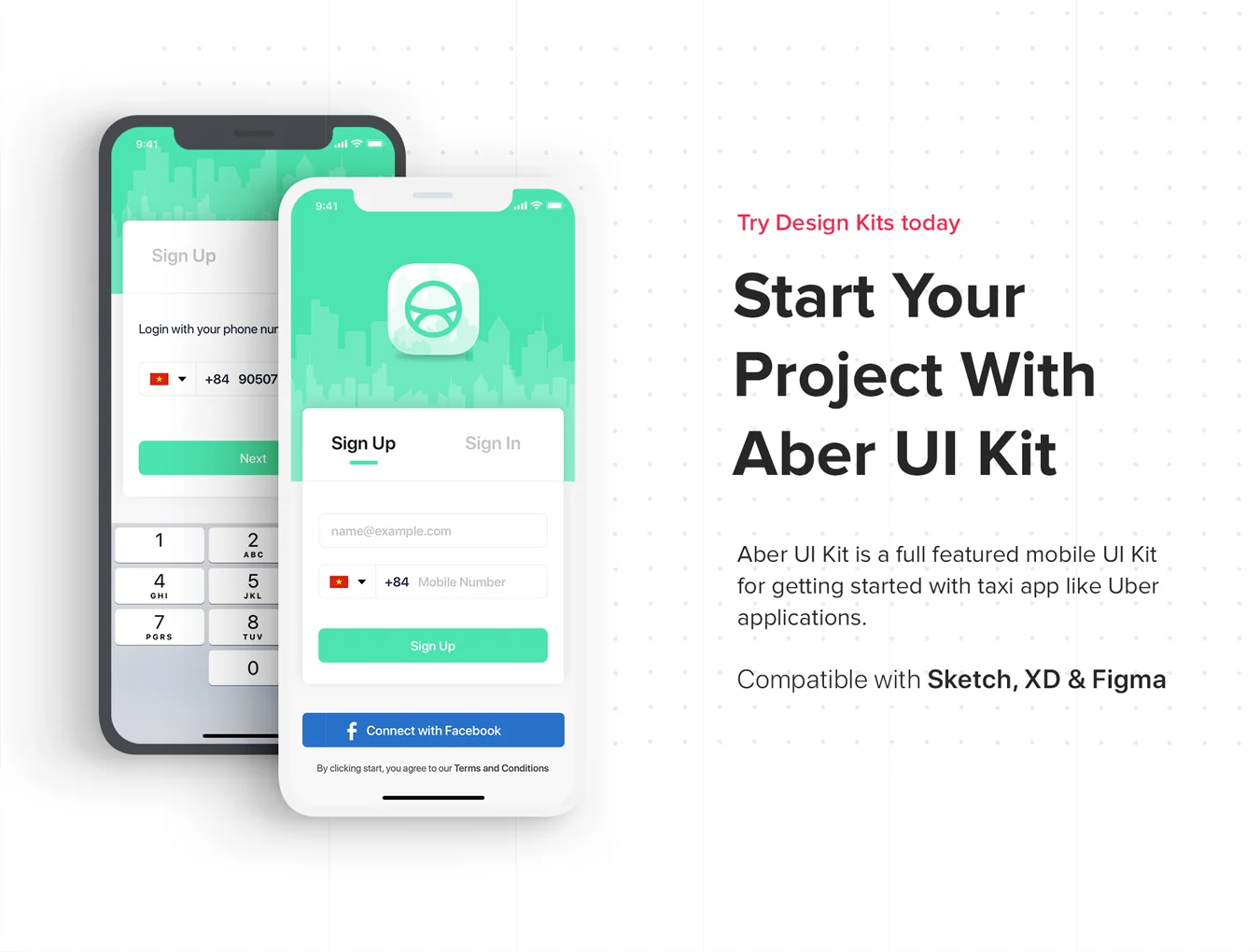 Aber Taxi mobile UI Kit 2