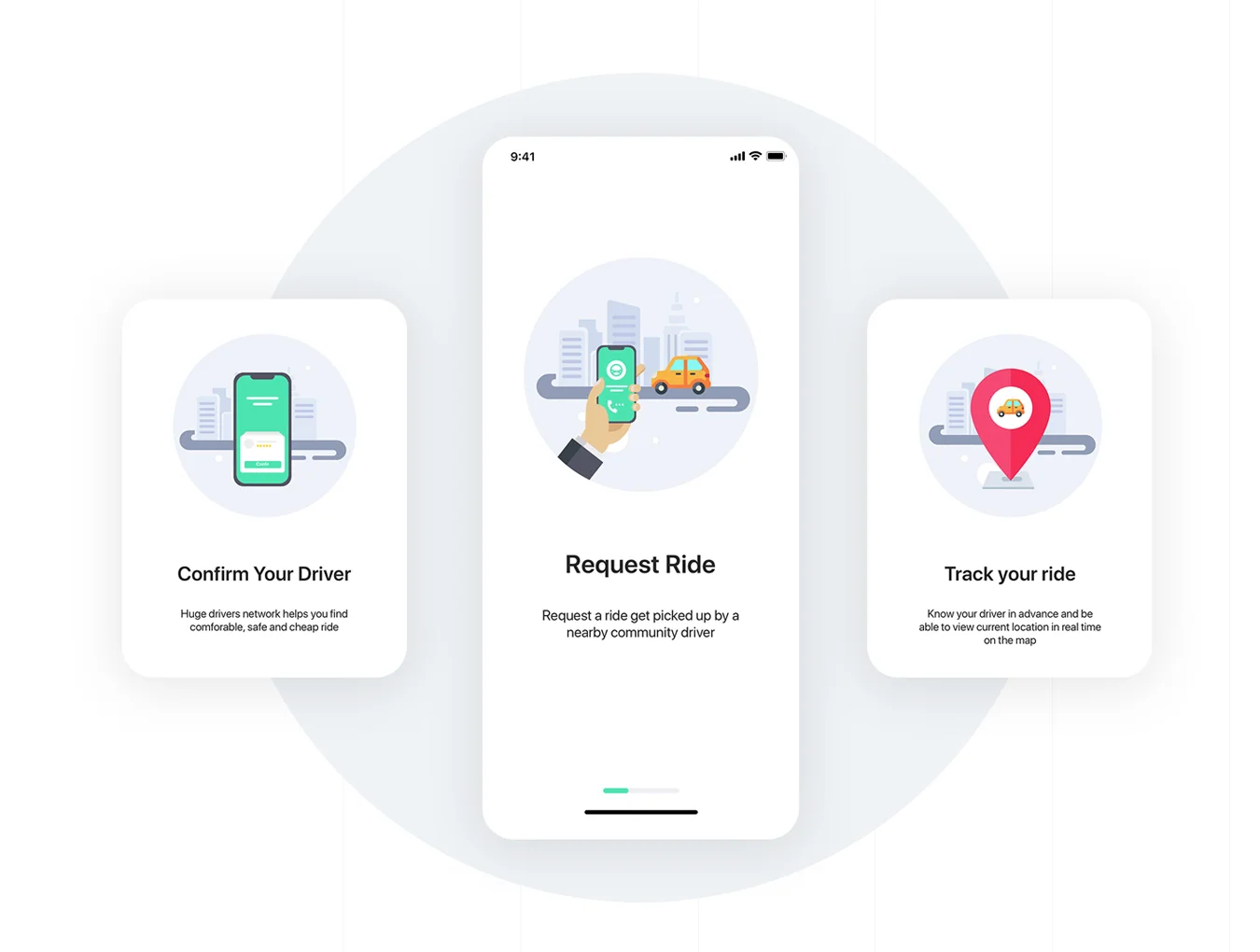Aber Taxi mobile UI Kit 3