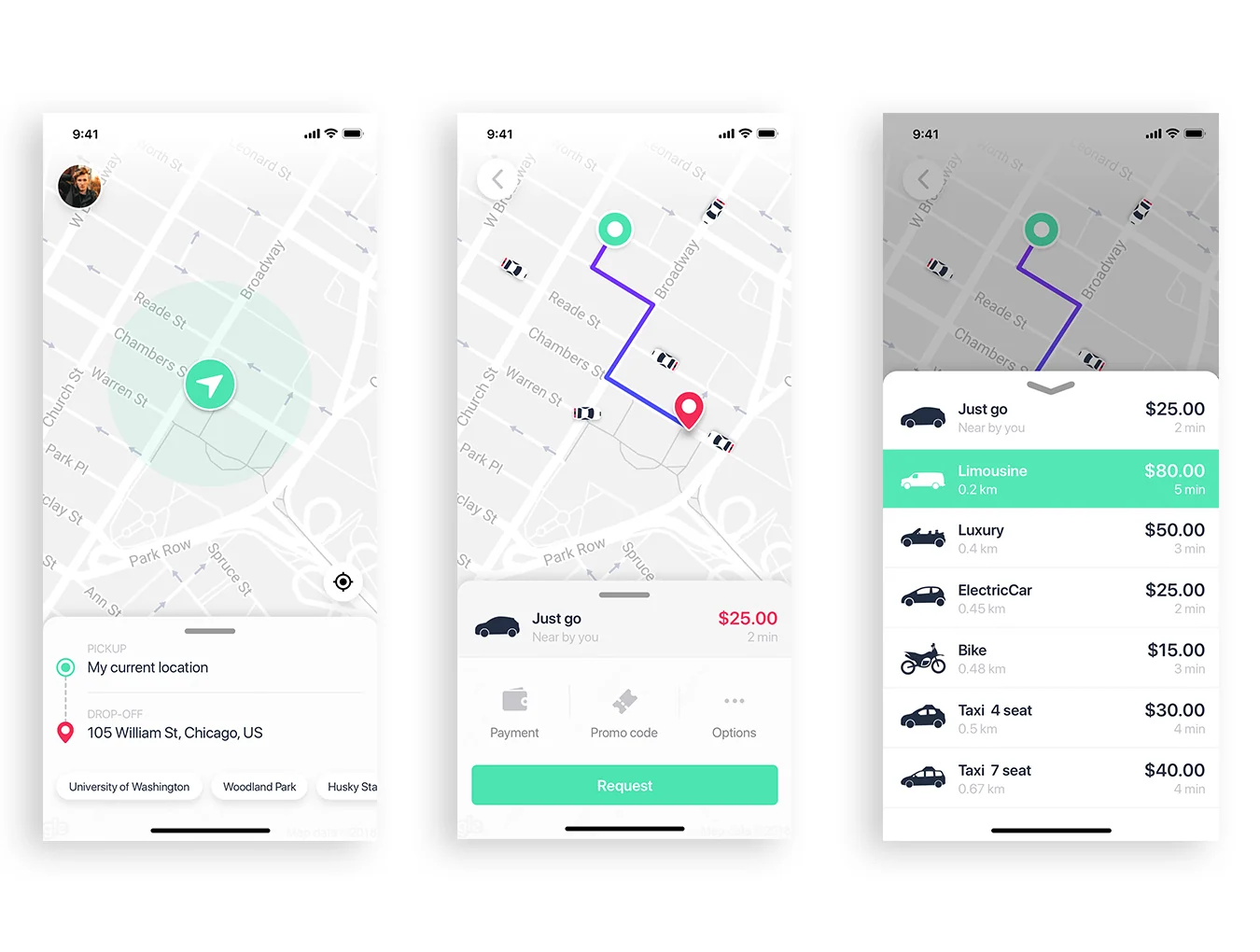 Aber Taxi mobile UI Kit 5