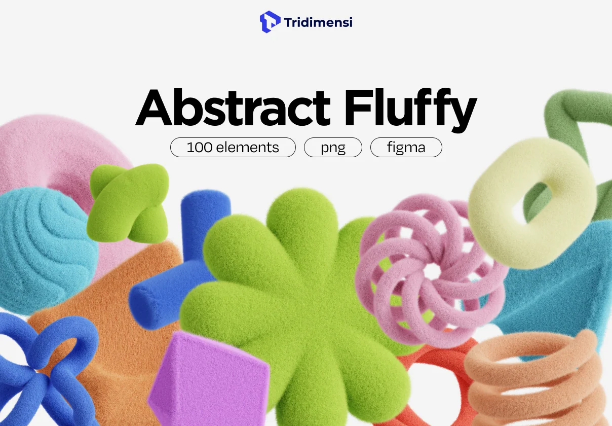 Abstract Fluffy 3D Assets
