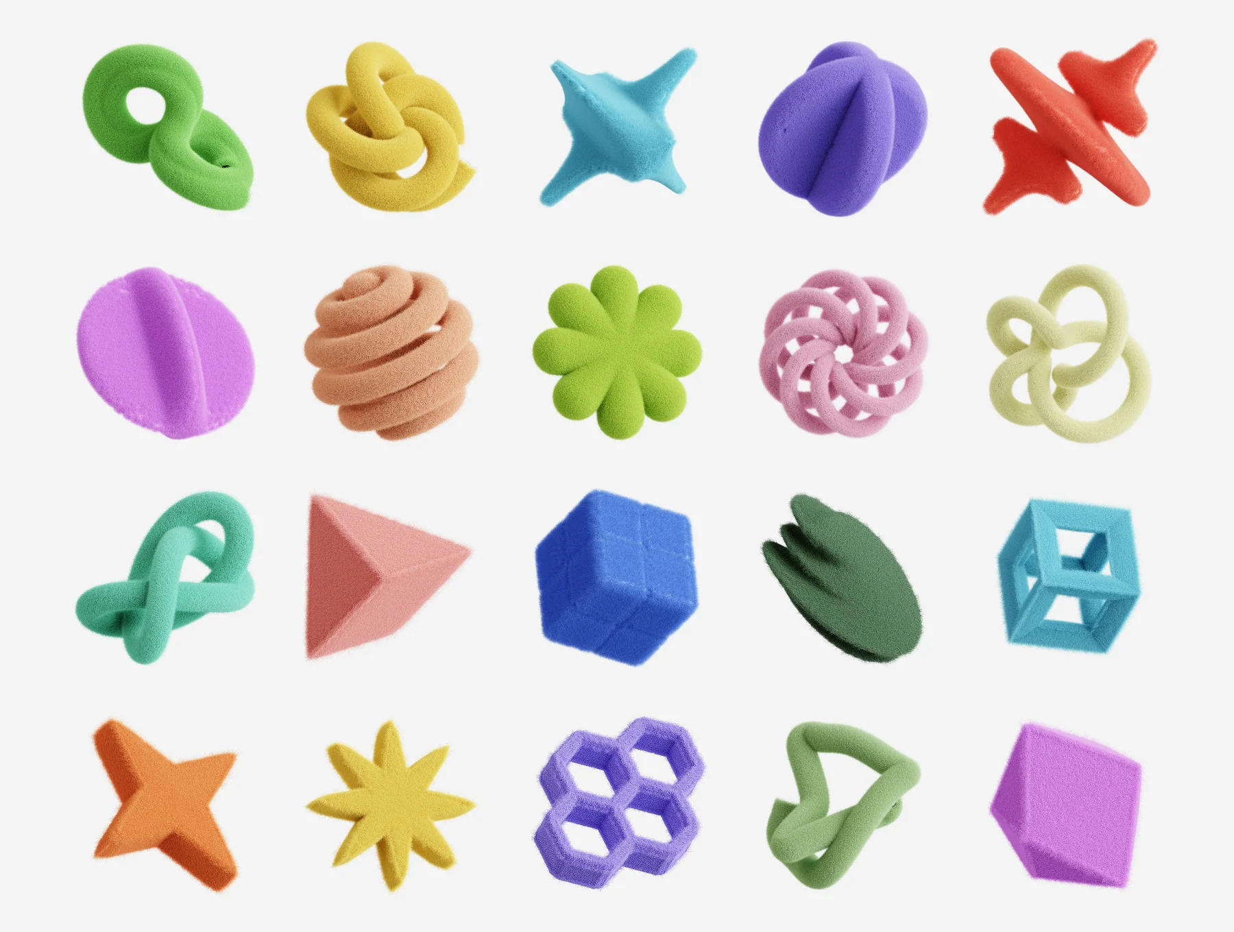 Abstract Fluffy 3D Assets 5