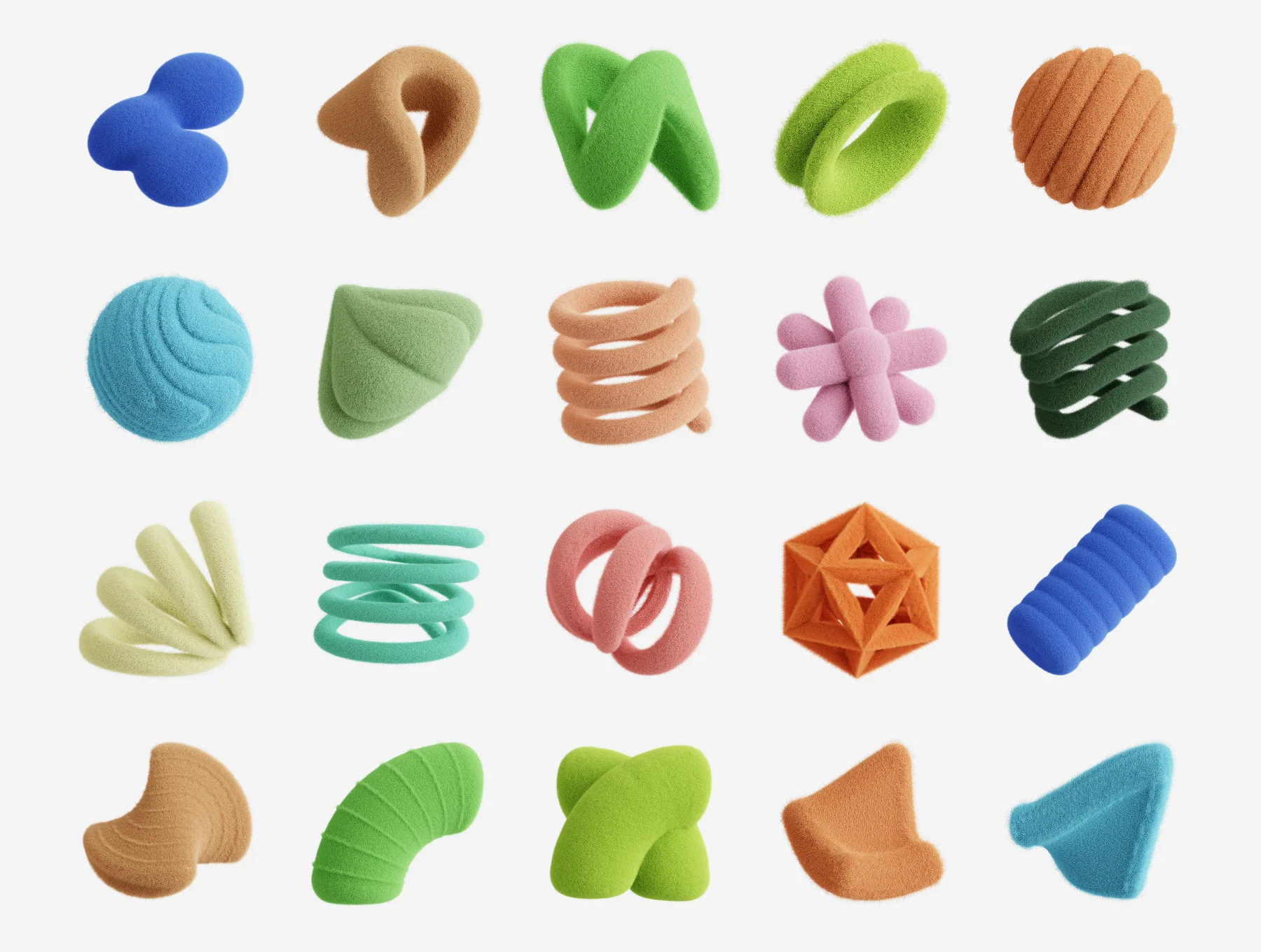 Abstract Fluffy 3D Assets 6